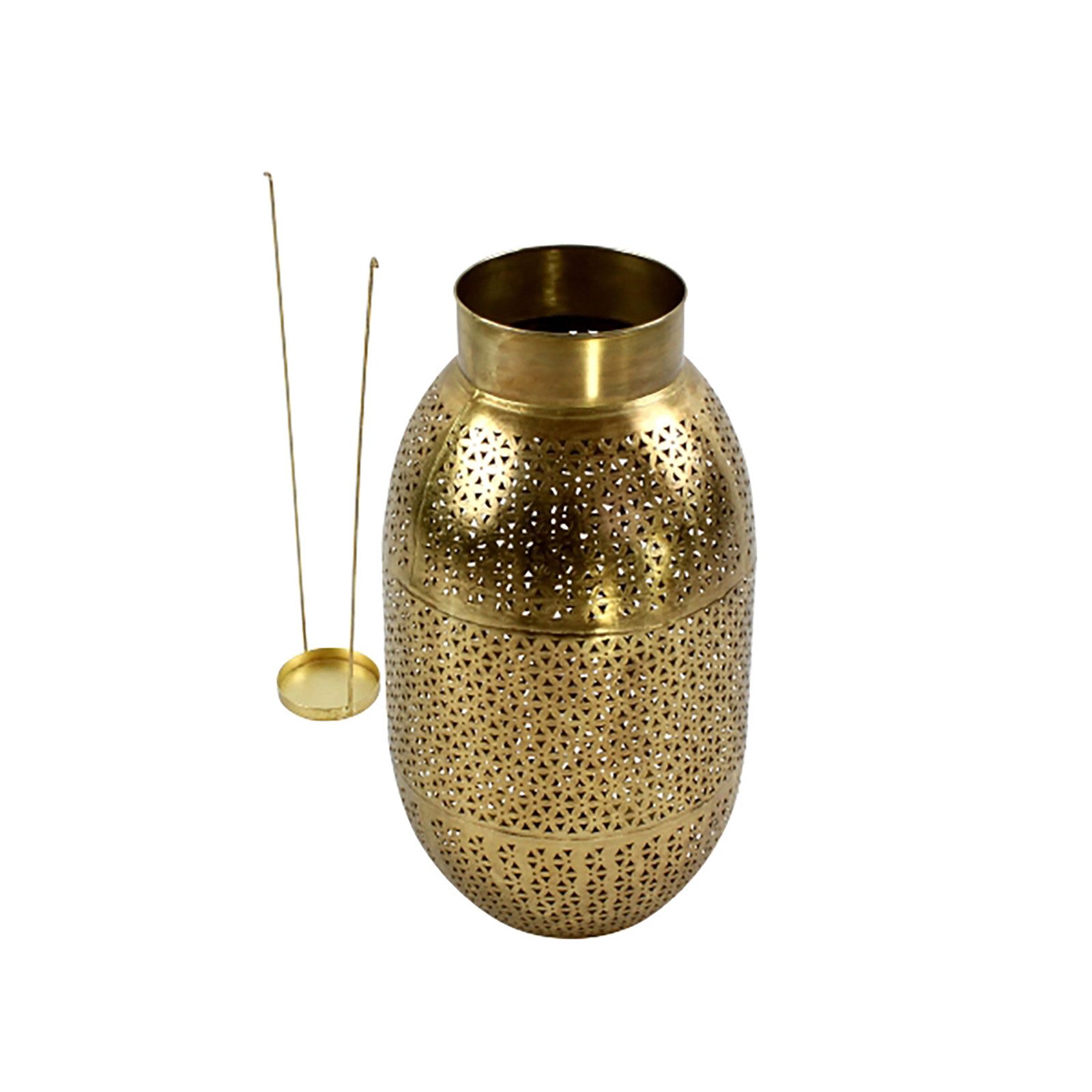 Werner Voß Kerzenlaterne Laterne Damaskus, gold, Metall, 31x56 cm
