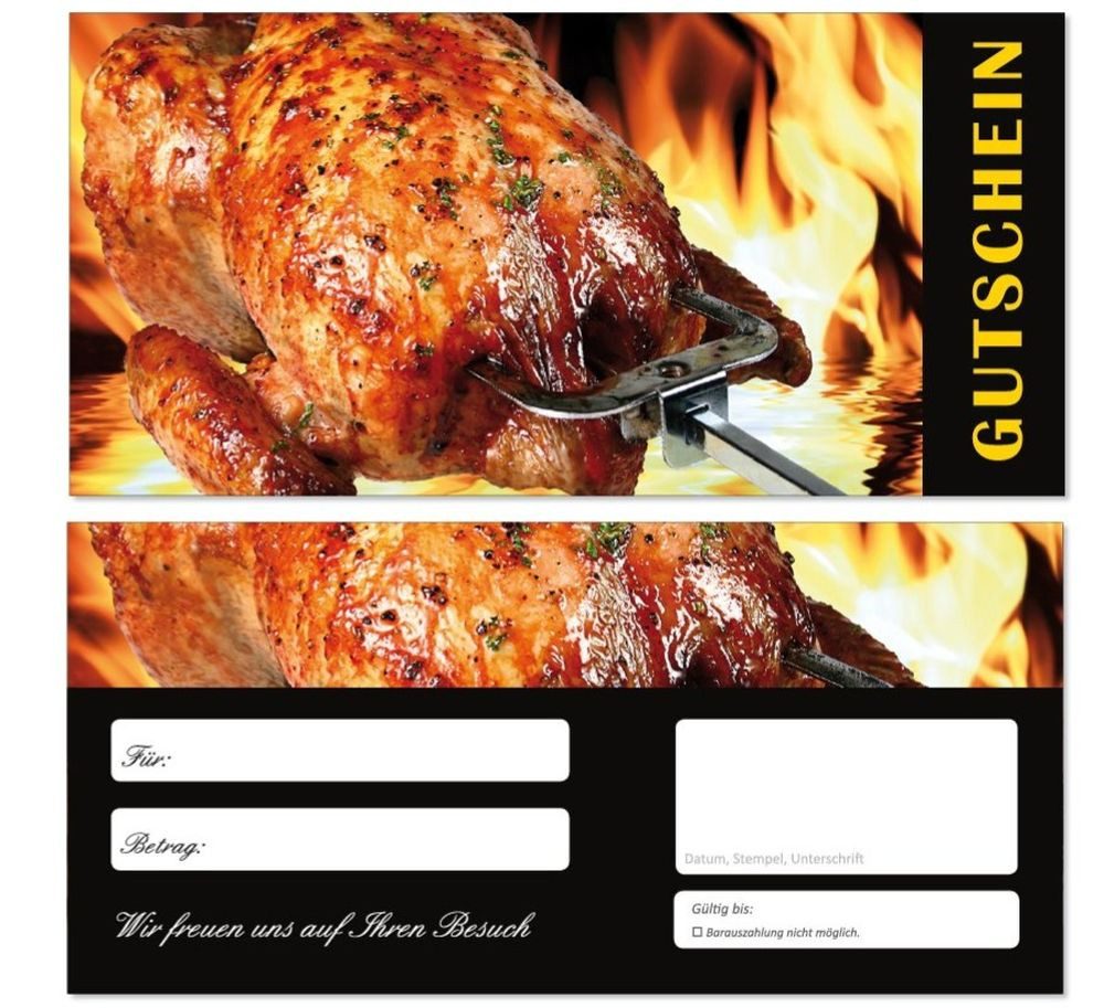 Geschenkkarte Geschenkgutscheine Gutschein feuriger Imbiss