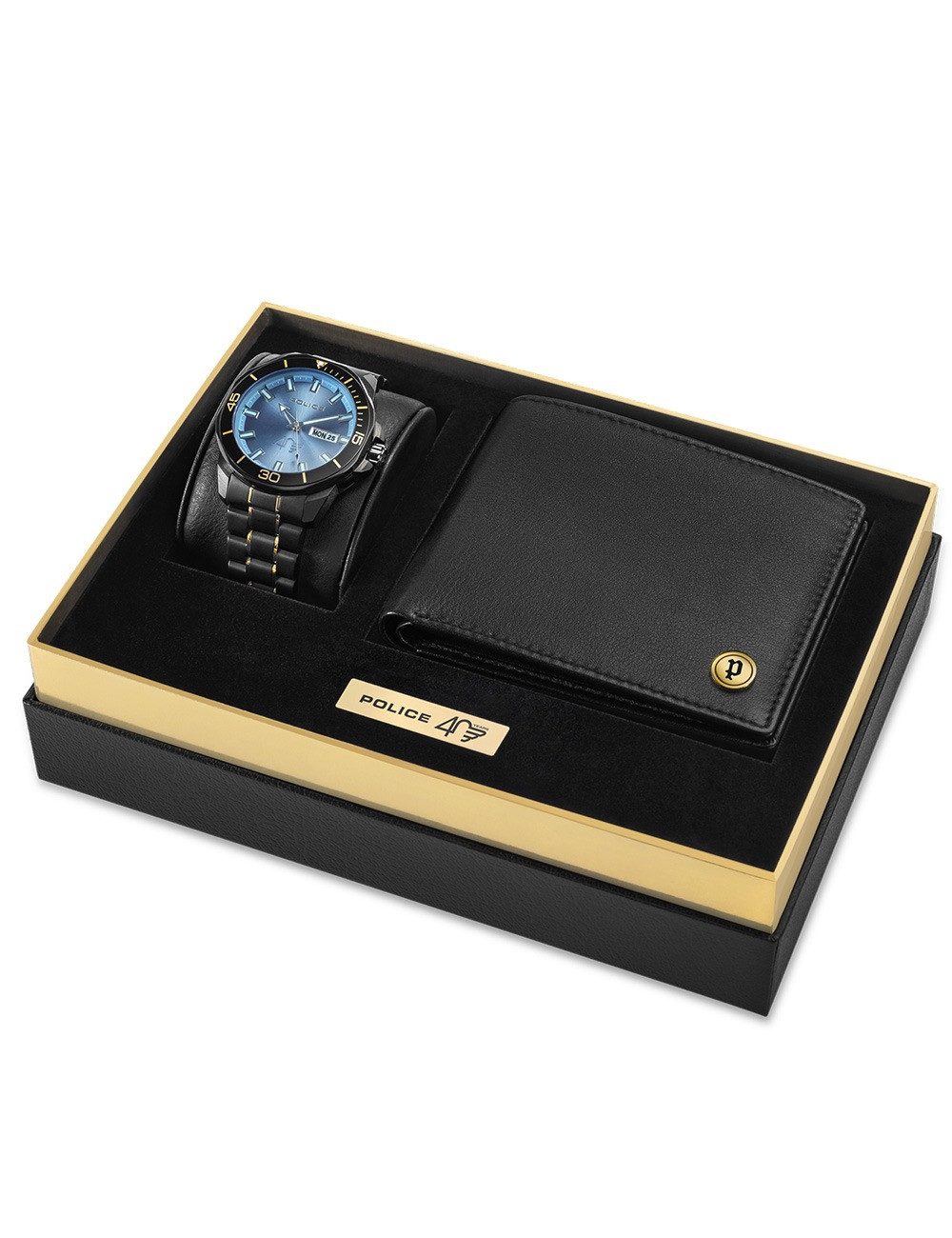 Police Quarzuhr Police PEWJH0030301-SET A Herrenuhr Thornton 43mm 5ATM mit Geldbörse Police PEWJH0030301-SET A Herrenuhr Thornton 43mm 5ATM mit Geldbörse Limited Edition