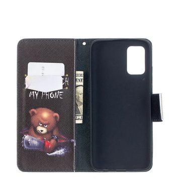 CoverKingz Handyhülle Hülle für Samsung Galaxy A02s Handyhülle Flip Case Cover Etui Tasche 16,5 cm (6,5 Zoll), Handyhülle Klapphülle Schutzhülle Tasche Bookcover Bär