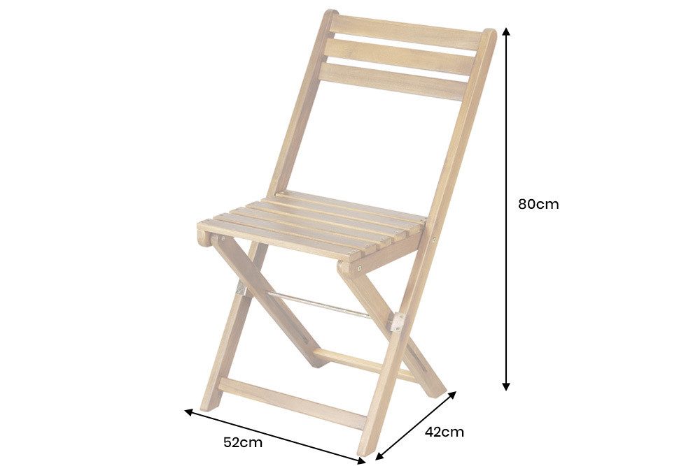 riess-ambiente Gartenstuhl BALI natur honey – Massivholz, klappbar, wetterfest, Outdoor (Einzelartikel, 1 St), klappbarer Balkonstuhl aus Massivholz – ideal für Garten & Terrasse