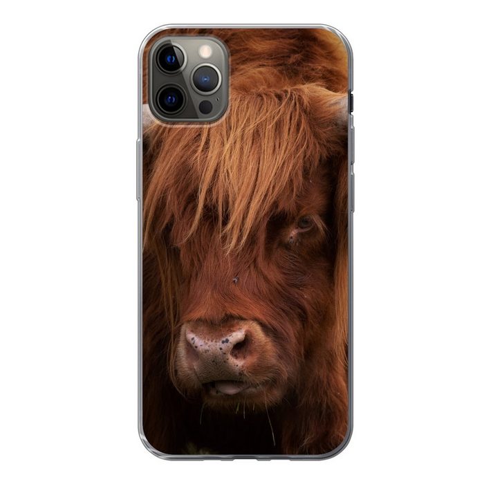 MuchoWow Handyhülle Schottischer Highlander - Orange - Tiere Handyhülle Apple iPhone 13 Pro Max Smartphone-Bumper Print Handy