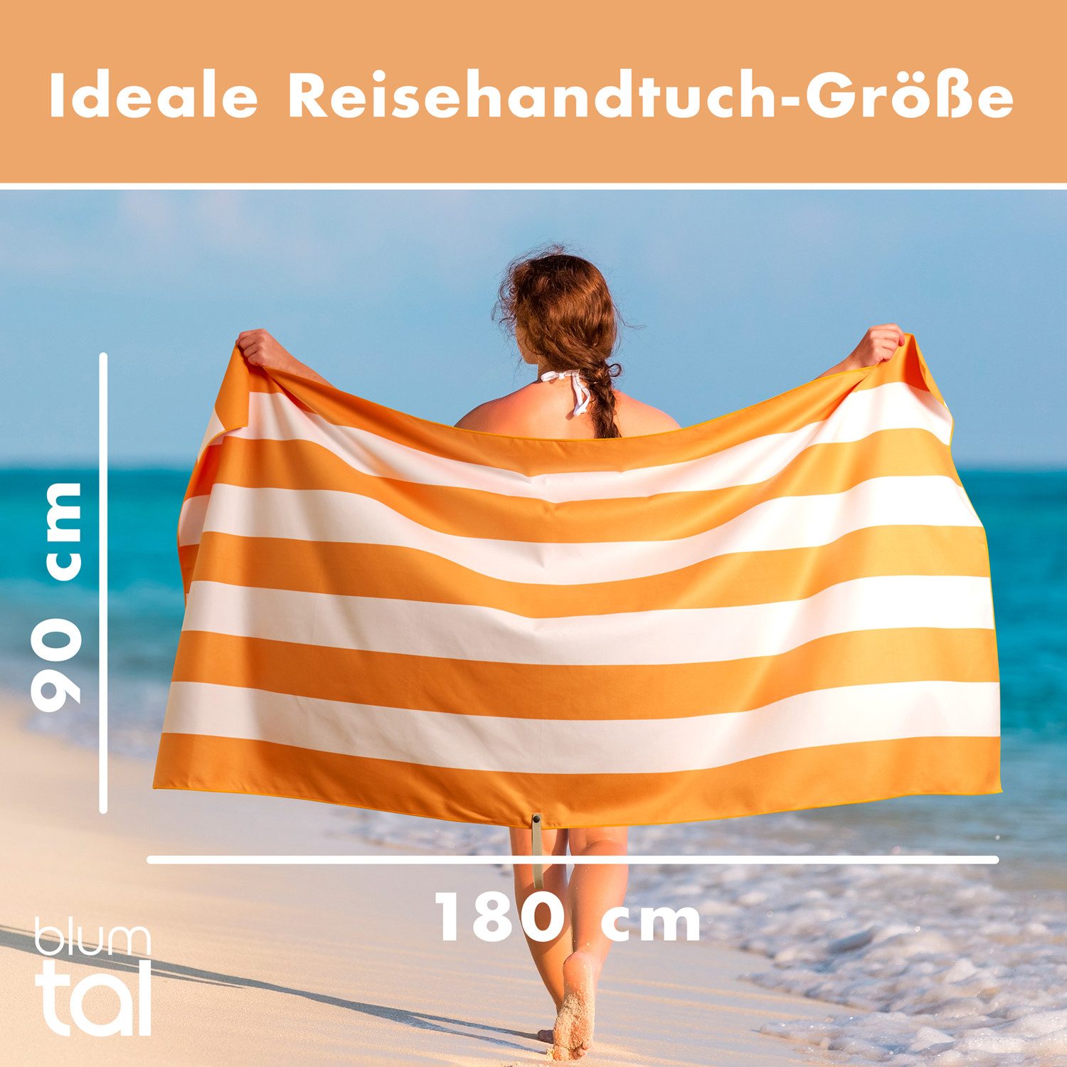 Blumtal Reisehandtuch Strandhandtuch 90x180 cm aus Mikrofaser - kompakt & s günstig online kaufen