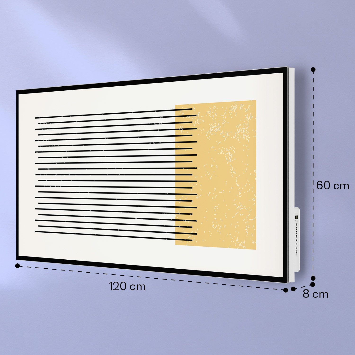 Infrarot Geometric mit Thermostat Mojave Heizgerät, 2-in-1 elektrischer smart Klarstein Heizkörper Wärmestrahlung Heizung 1000