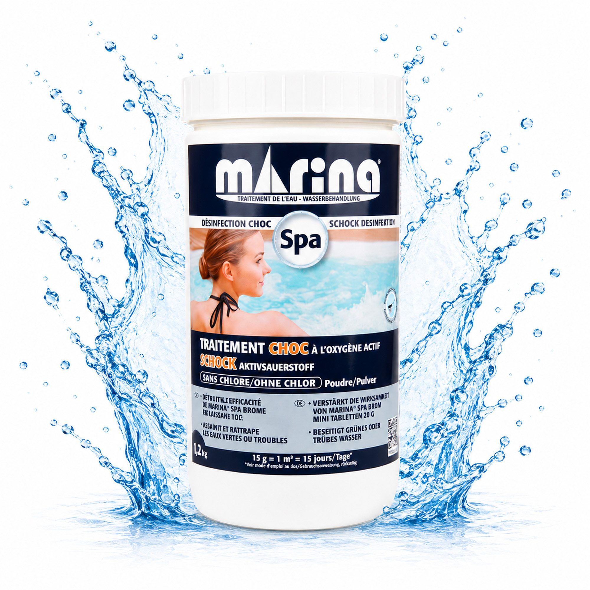 Bestlivings Poolpflege Schockgranulat Aktivsauerstoff 1,2kg, Chlorfreie Poolpflege für Spa, Whirlpool & Pool