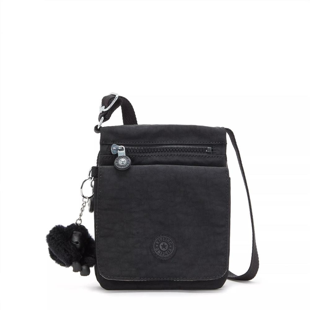 KIPLING Umhängetasche NEW ELDORADO, kleine Umhängetasche, Black Noir (schwarz), kompakte Crossbody Tasche