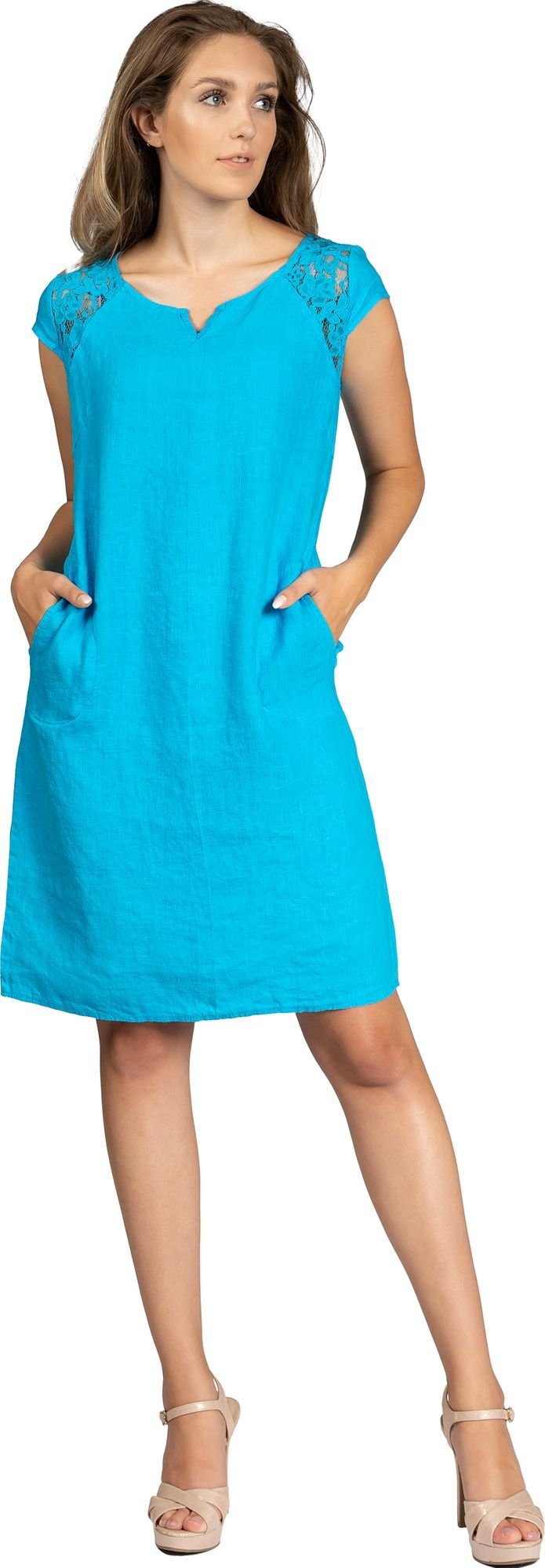 Caspar Sommerkleid SKL042 Damen Sommer Leinenkleid günstig online kaufen