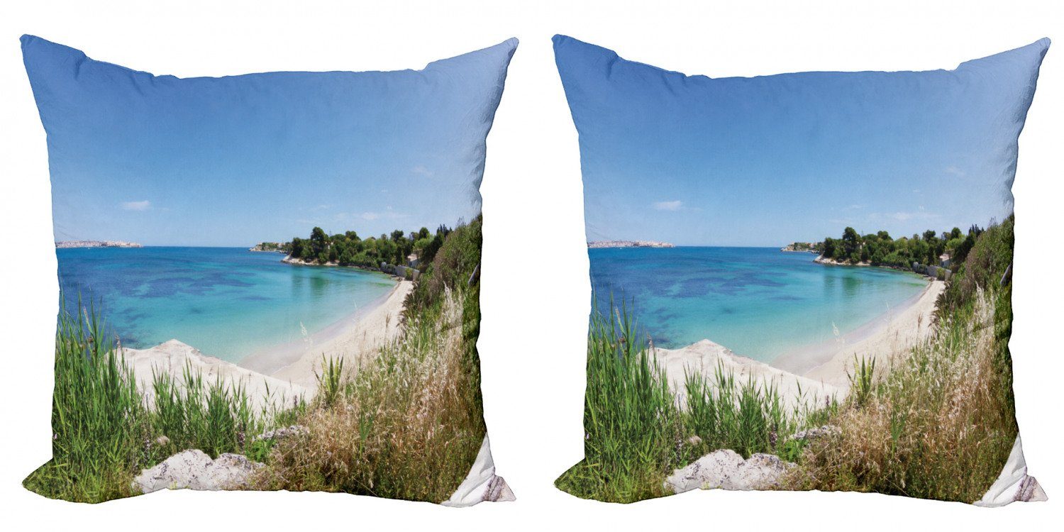 Kissenbezüge Modern Accent Doppelseitiger Digitaldruck, Abakuhaus (2 Stück), Sizilien Panorama-Sandy Küste