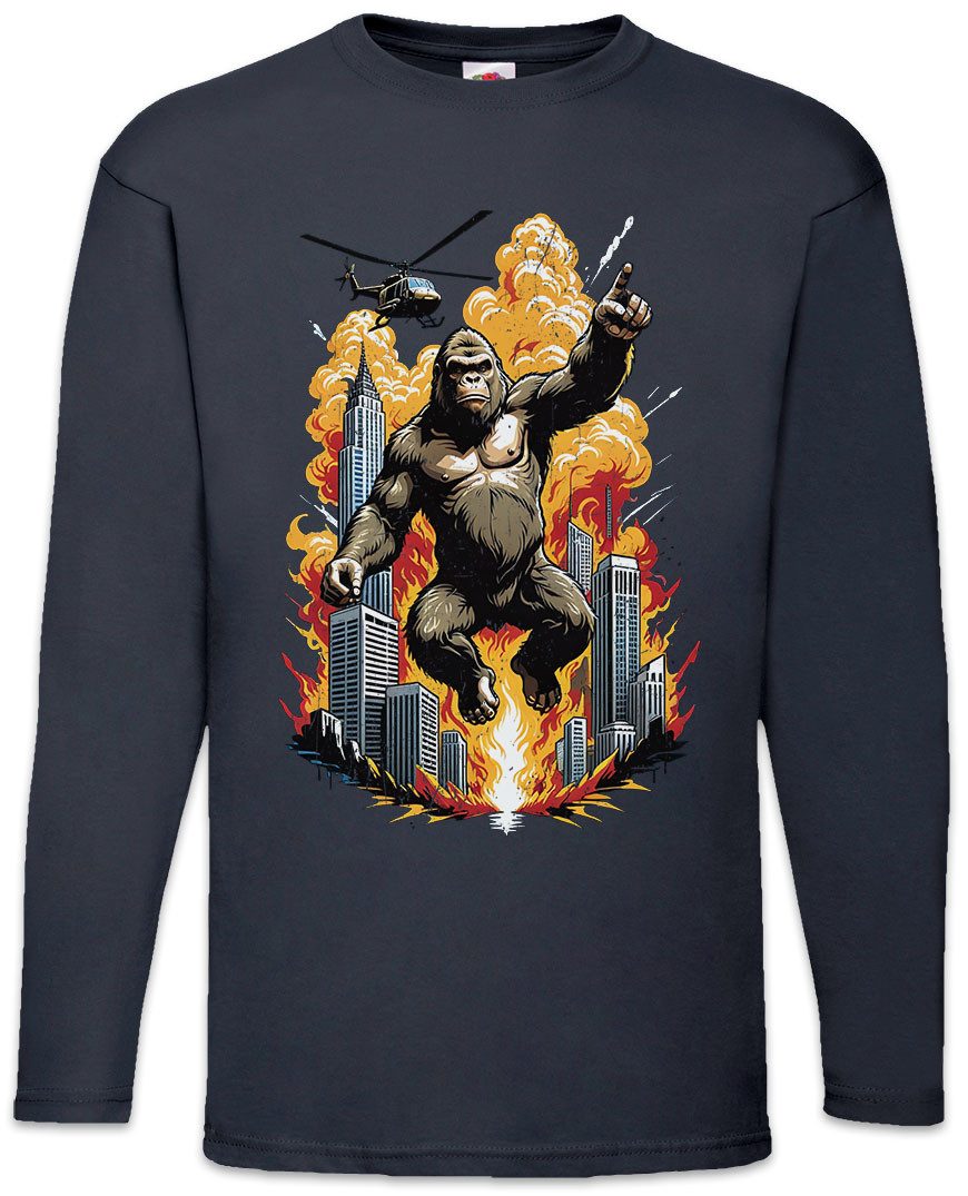 Langarmshirt Skyscraper Kong Langarm T-Shirt Ape Affe Japan Insel King Kaiju Giant