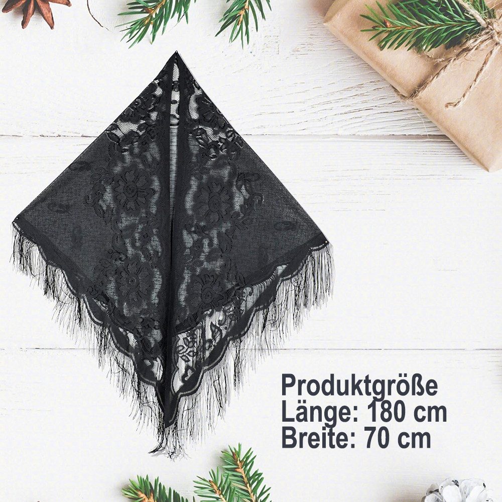 Zaewry Modeschal Stola für Abendkleid,Damen Spitzen-Stola,Dünner Schal Damen, Durchbrochene Sommer Schal Damen,für Hochzeiten, Abendpartys – Bild 4 von 5