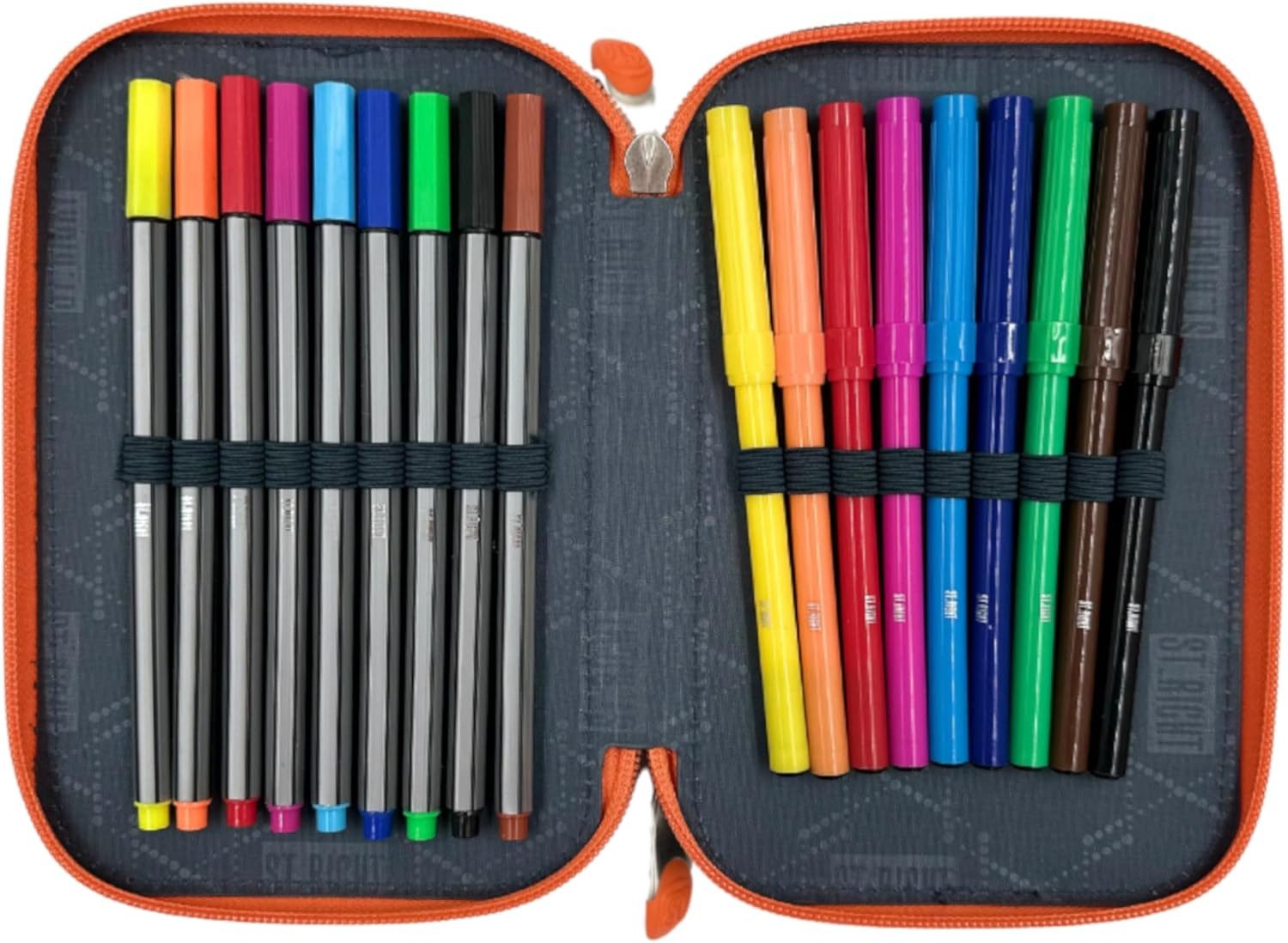 GOLDKIDS Federmäppchen 3 Fächer - Mäppchen für Mädchen und Jungen -, (Federmappe 3-Fach Federtasche, 1-tlg., Gefüllte Schüleretui 46-teilig), Schulmäppchen und  – Bild 5 von 5