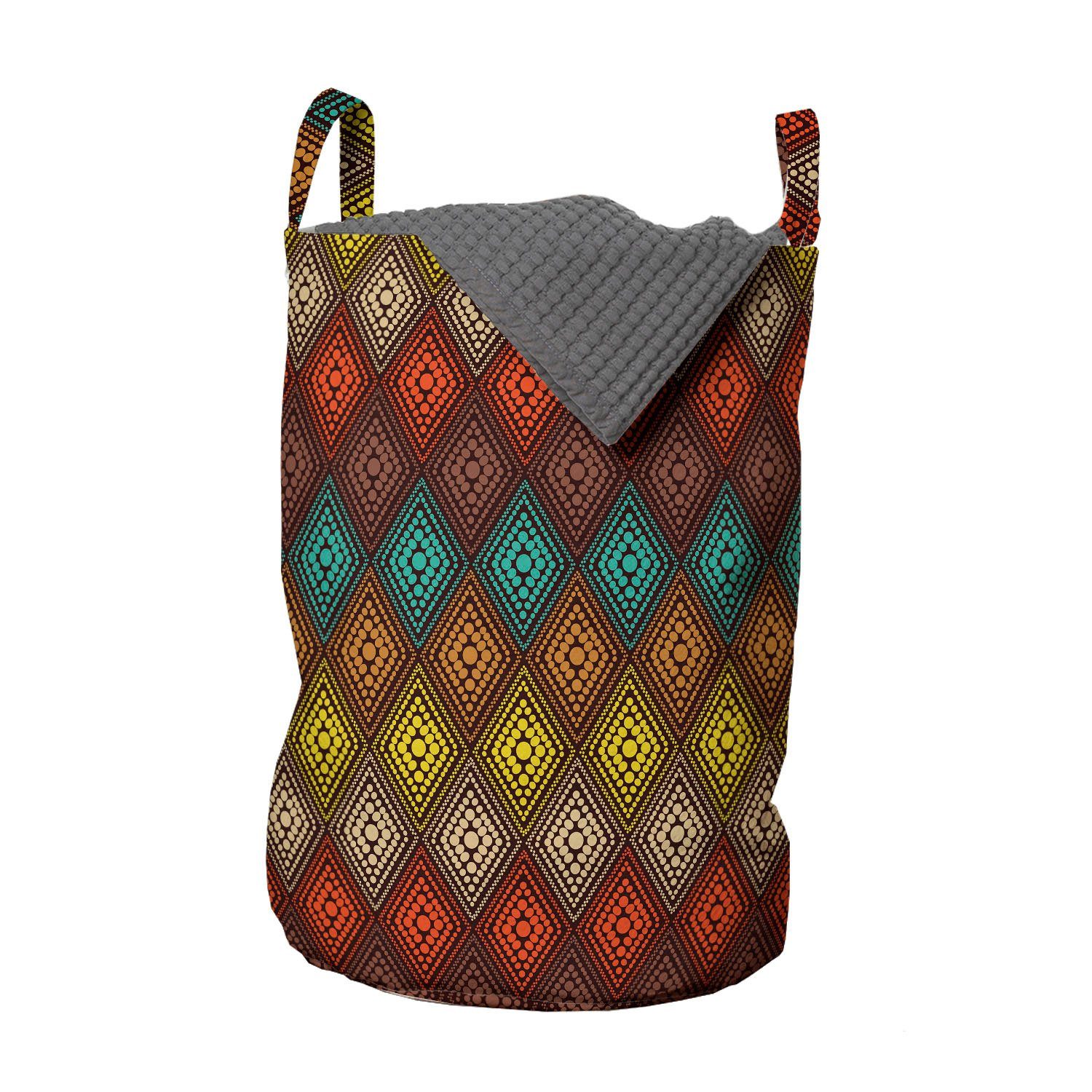 Abakuhaus Wäschesäckchen Wäschekorb mit Griffen Kordelzugverschluss für Waschsalons, Geometrisch dots | Wäschesäcke