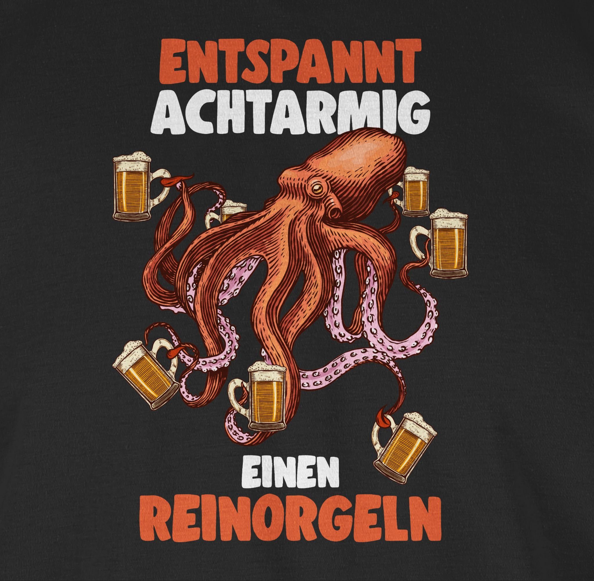 Shirtracer T-Shirt Entspannt achtarmig S Alkohol einen - Herren reinorgeln & - Schwarz Bier Party 01 8 - armig reinorgelson
