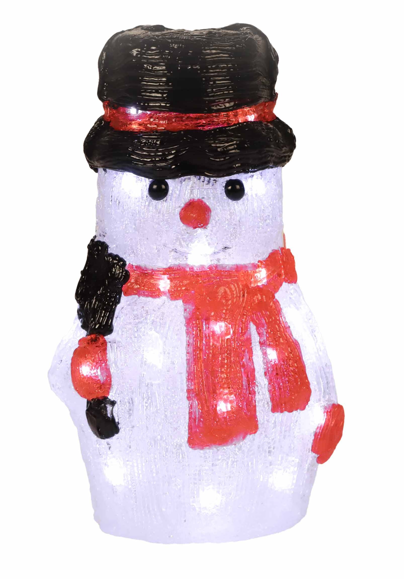 Luca Lighting Weihnachtsfigur LED Acryl Schneemann Figur (1 St., Deko Figur), Schneemannfigur