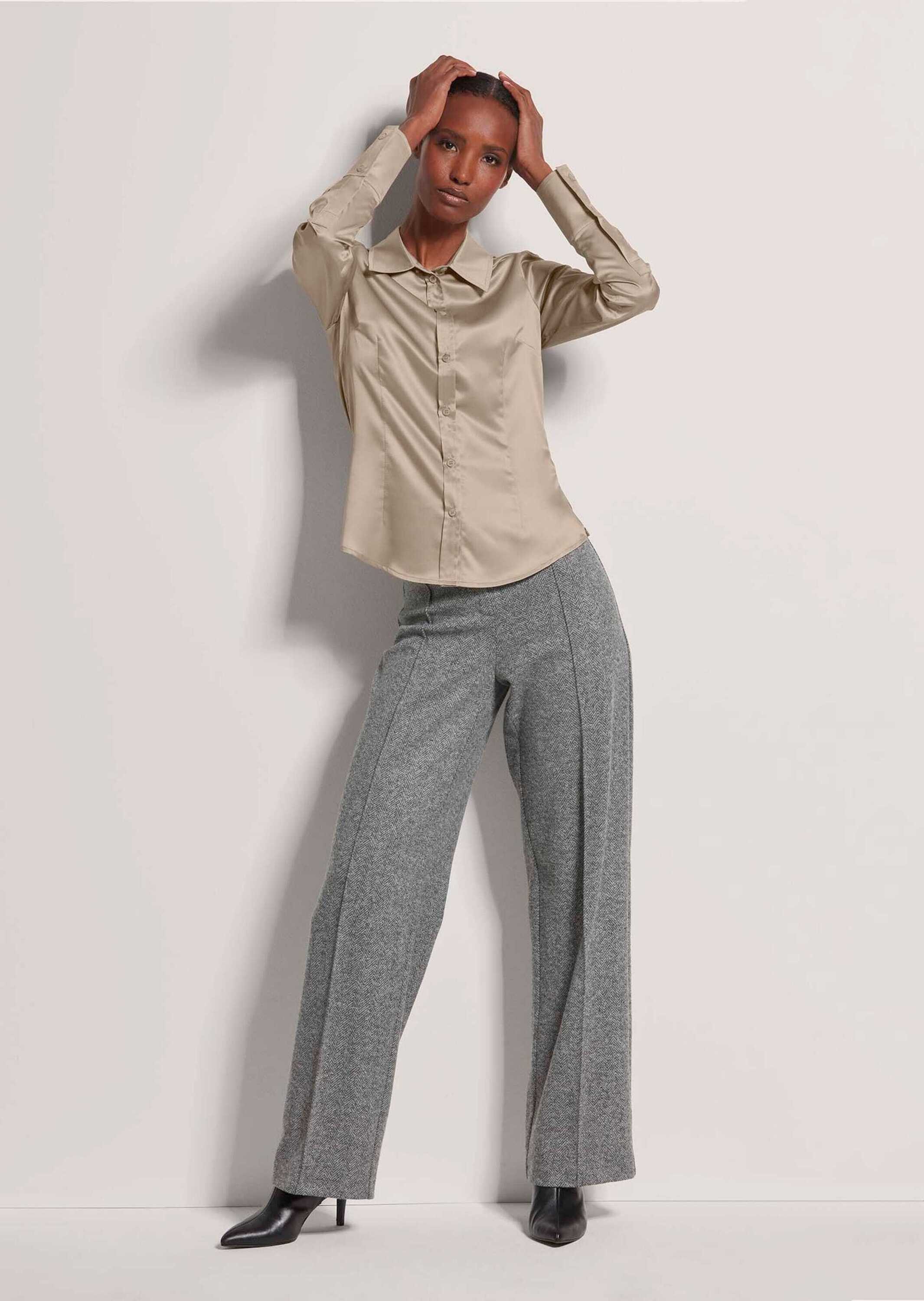 MADELEINE Hemdbluse Hemdbluse mit glänzendem Finish Elegantes Blusenshirt m günstig online kaufen