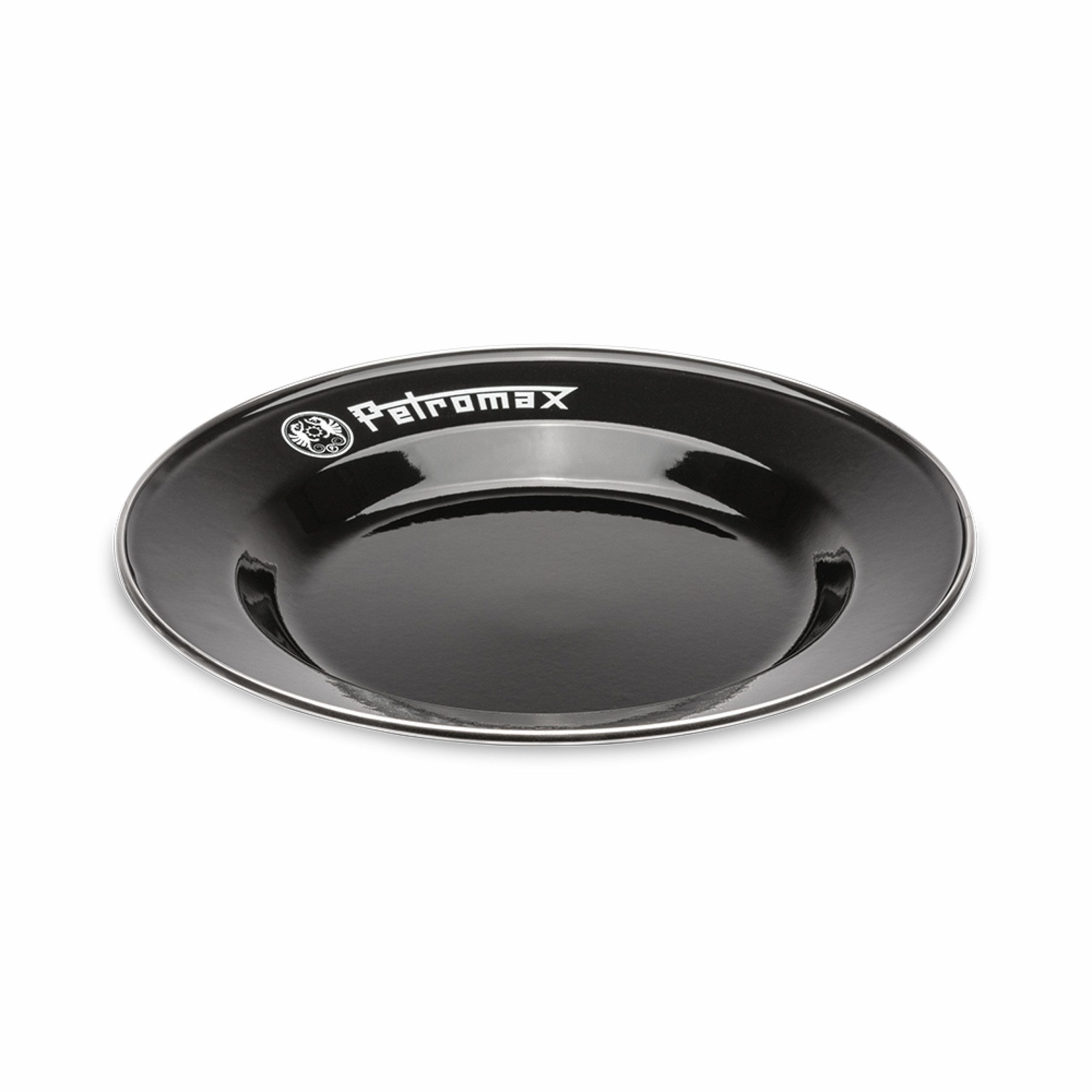 Petromax Feuerstelle Petromax Emaille Teller 2er Set schwarz Ø 18 cm - Perfekt für