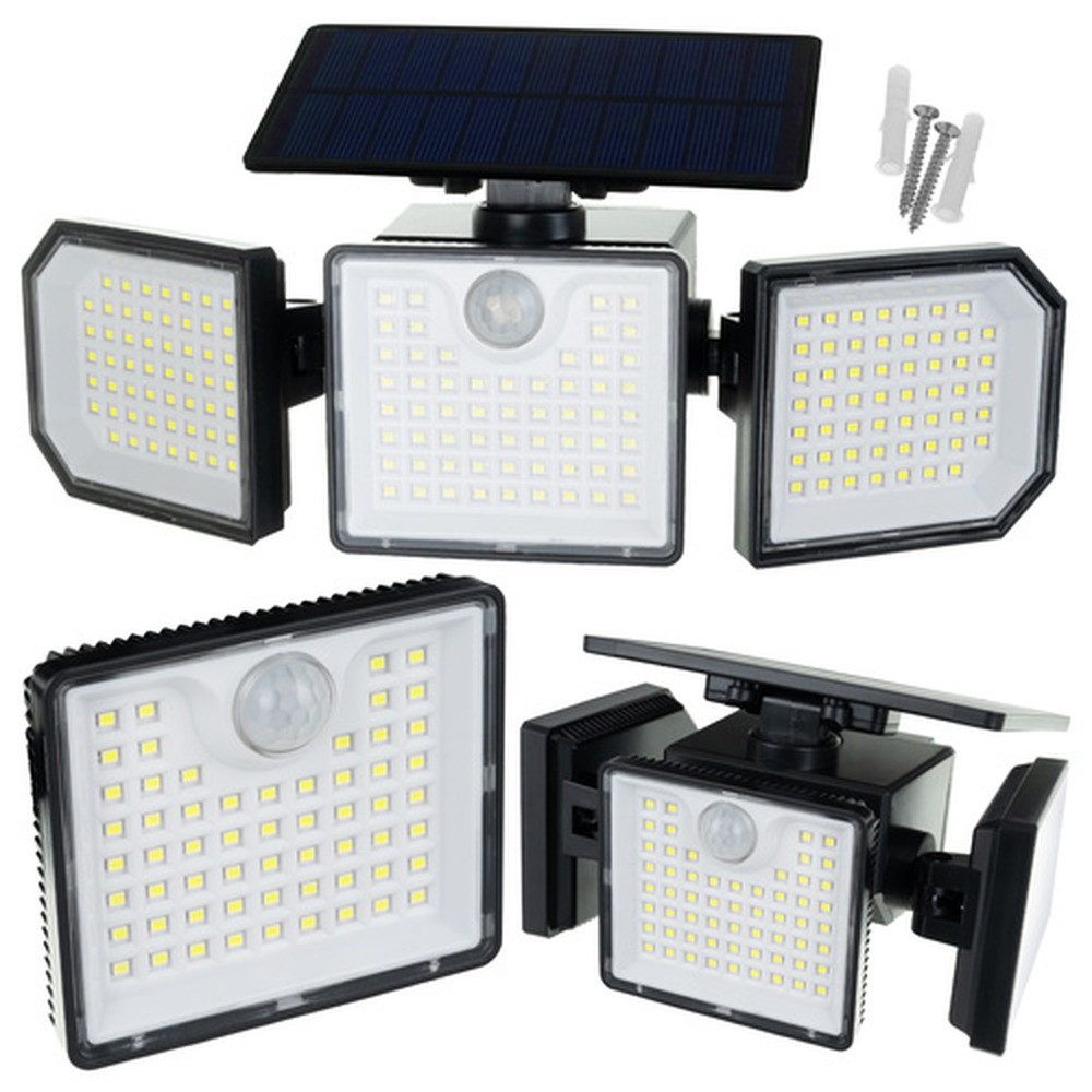 IZOXIS LED Gartenleuchte Solarleuchte Gartenlampen, Solar, LED fest integriert, Tageslichtweiß, PIR-Bewegungsmelder und Dämmerungssensor aktivieren das Licht