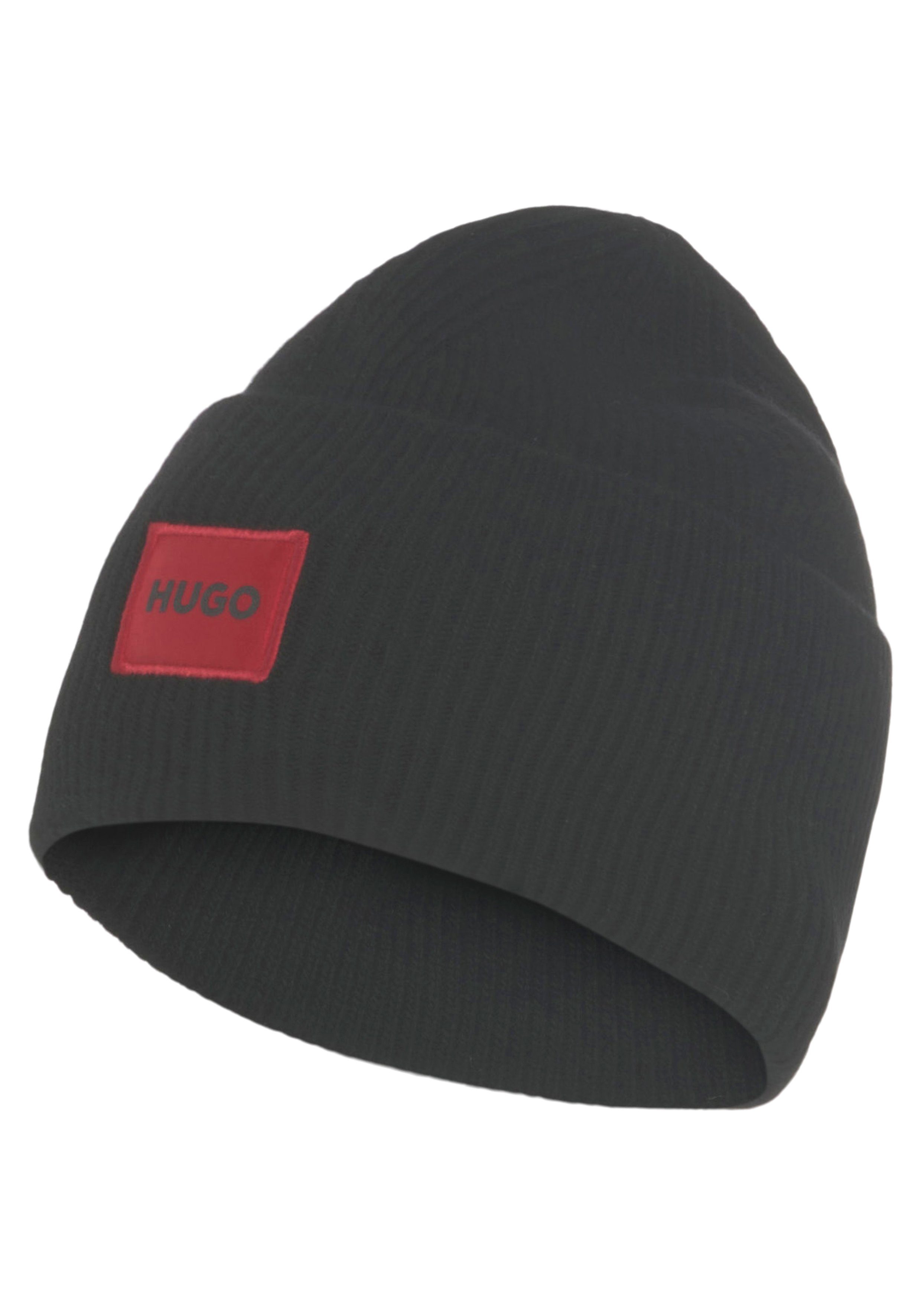 HUGO Beanie Xaff 6 mit Logobadge