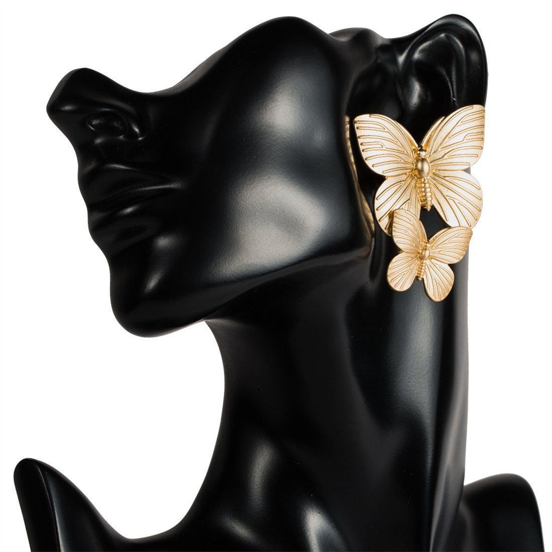 DÖRÖY Paar Satz Ohrringe, Ohrringe modische Ohrstecker von zwei Damen Metall Schmetterling