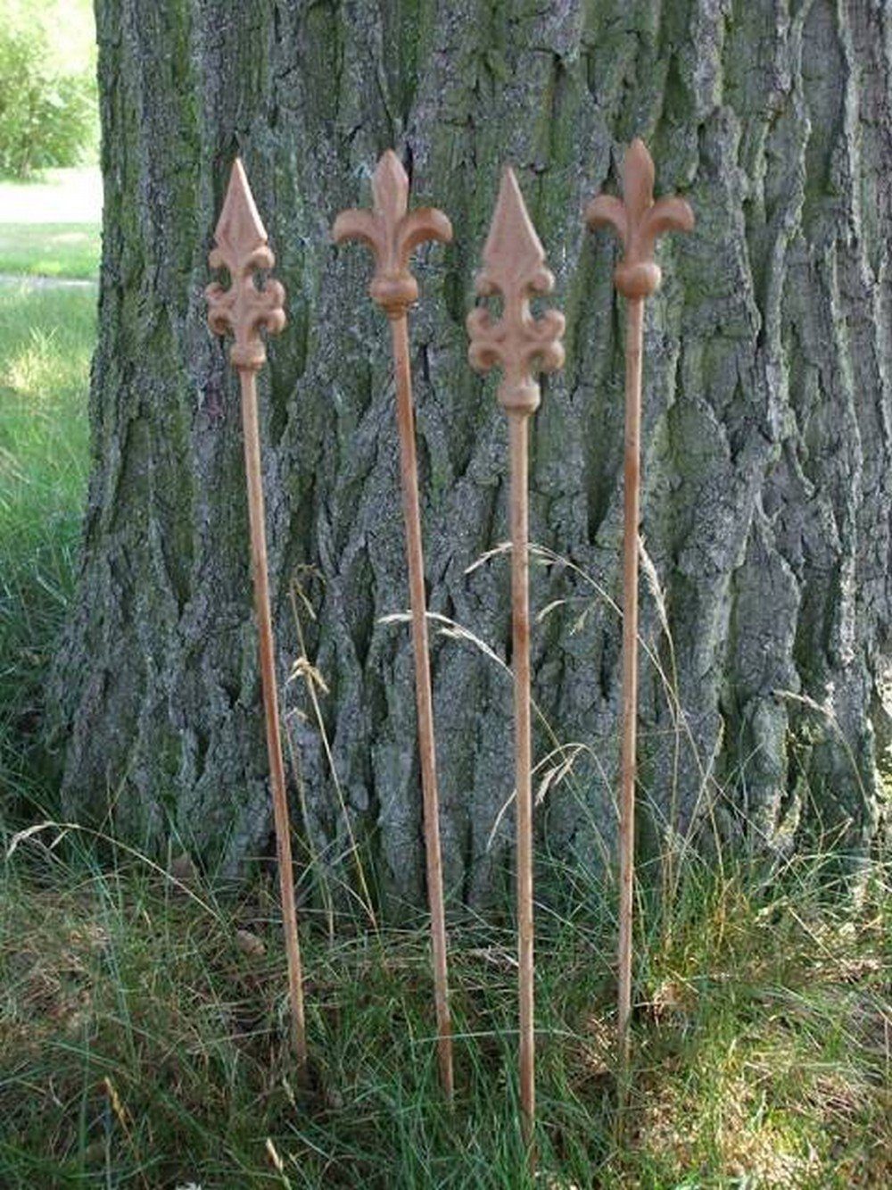 4 verzierte Eisen Gartenstecker cm Rankhilfe Rankstäbe Stück 60 Deko-Impression Spitze Rost (4-St) x 4
