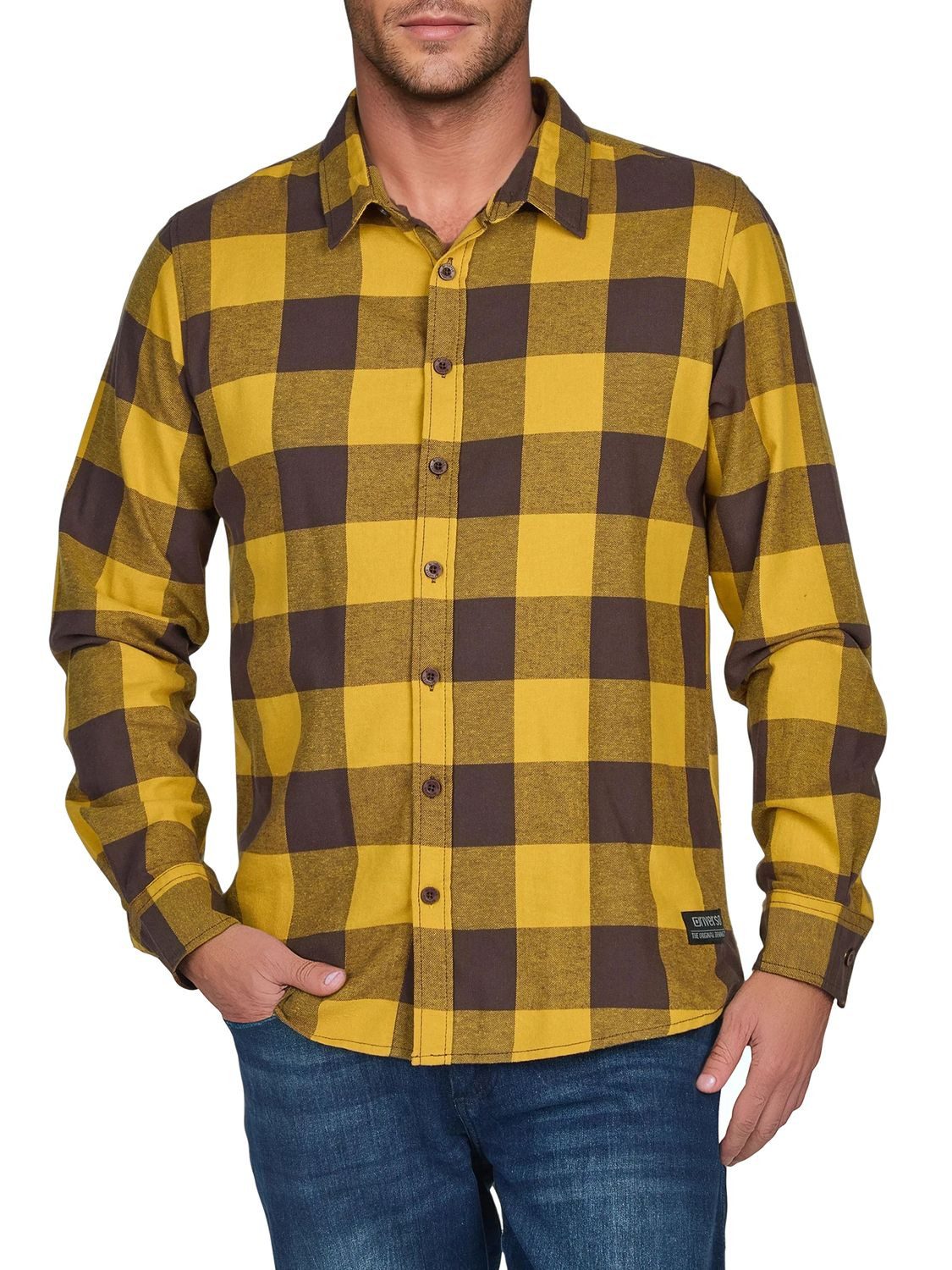riverso Langarmhemd Herren Karohemd RIVArne Regular Fit (1-tlg)