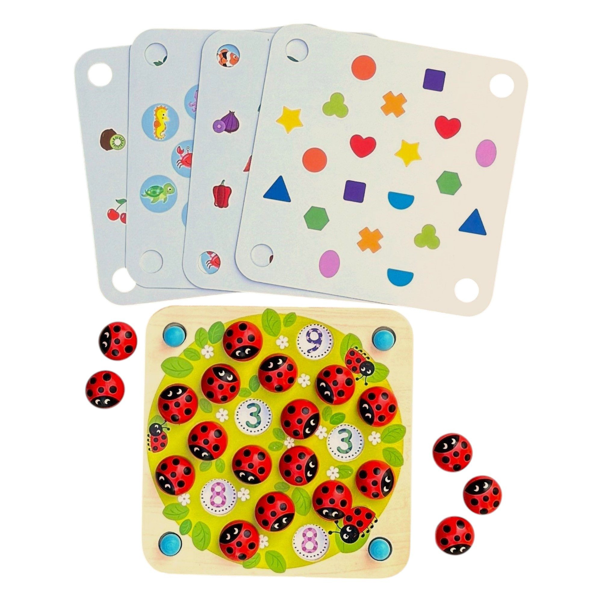 Zayno Greifspielzeug "Glückskäfer" Memory Spielbrett (Packung, 1-tlg., Beflügelt die Fantasie deines Kindes), Fördert spielerisch wichtige Fähigkeiten.