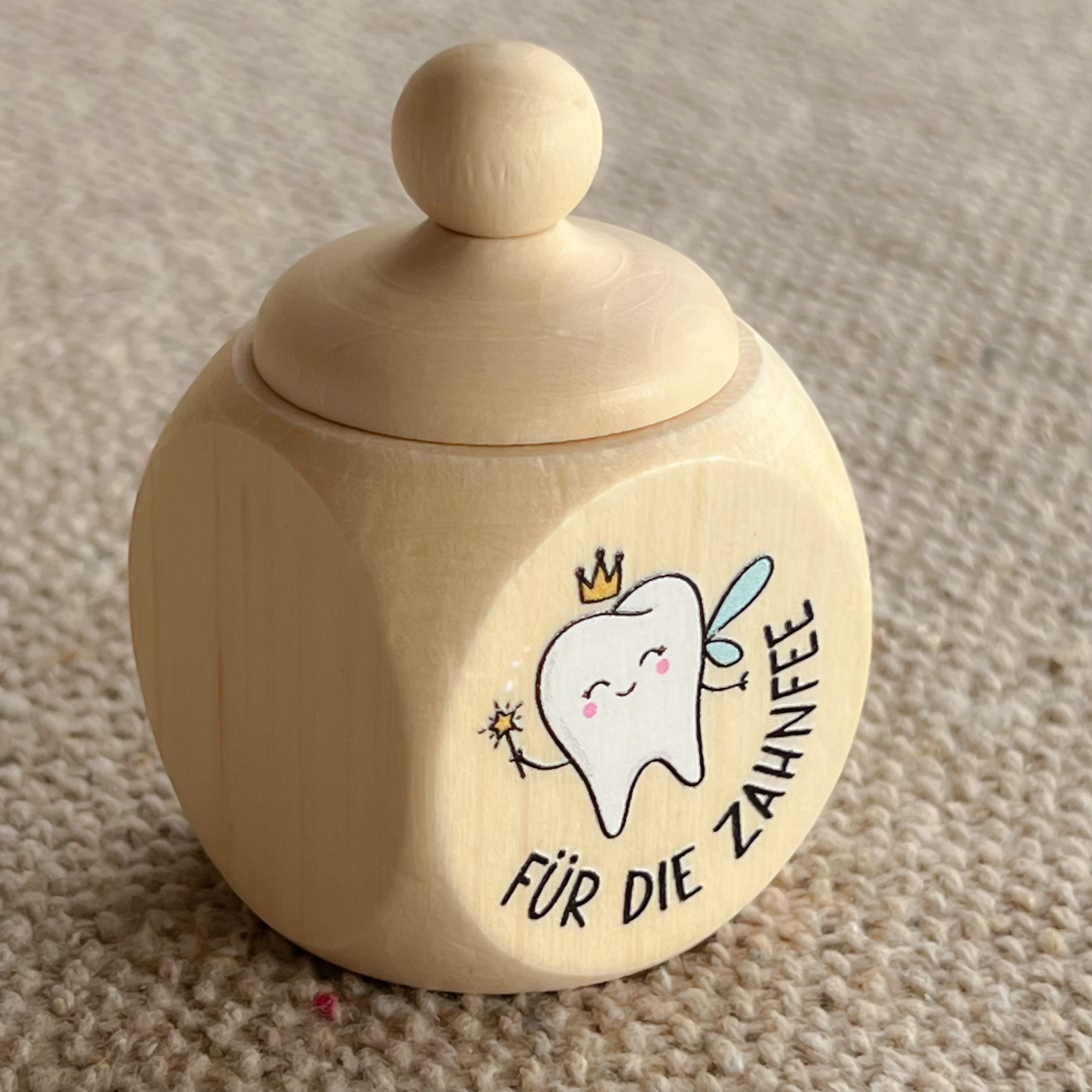 Spruchreif® Zahndose Milchzahndose aus Holz mit Schraubdeckel · Zahndose zur Aufbewahrung (1 St)