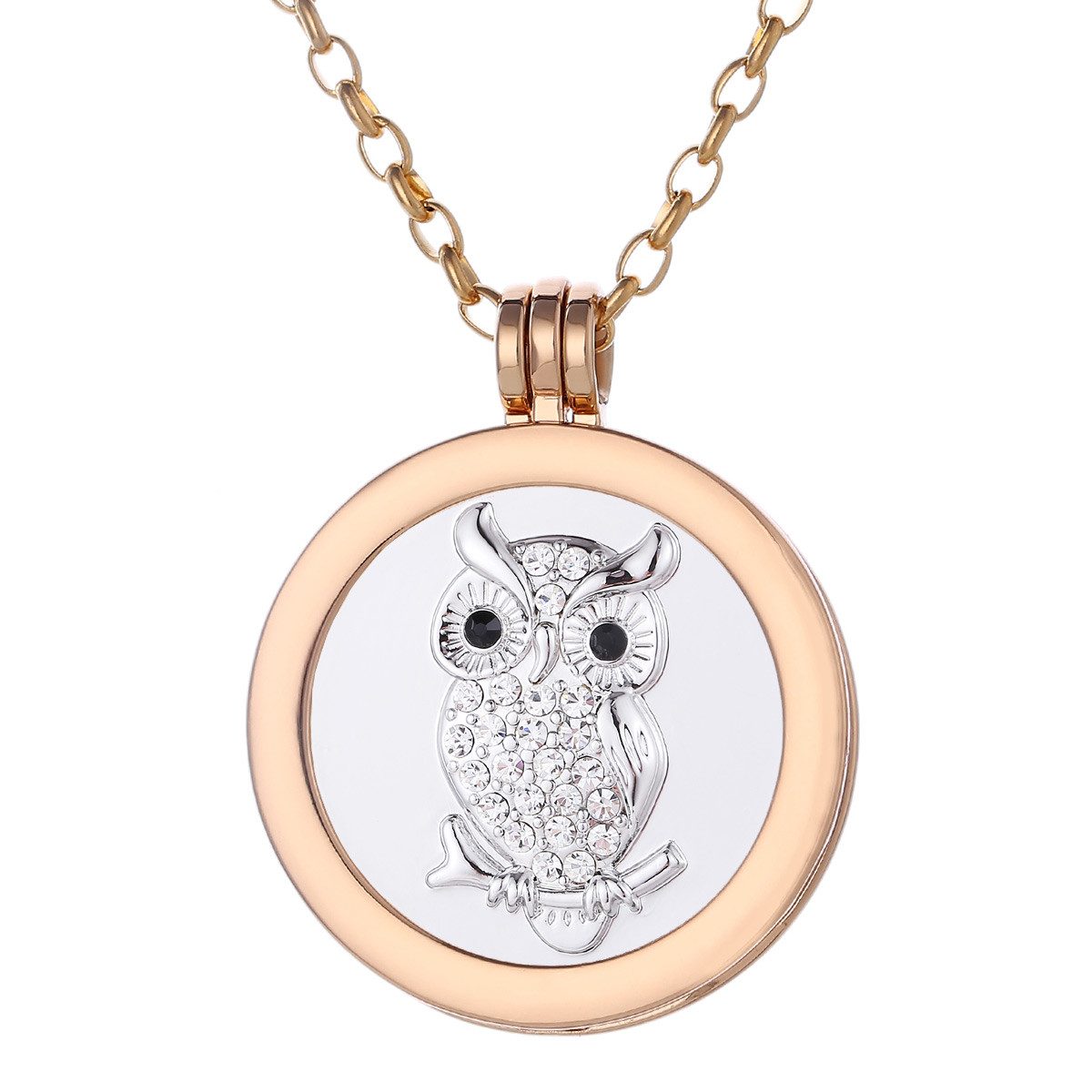 Kette mit Anhänger Halskette 70 cm gold mit Coin Amulett 33 mm