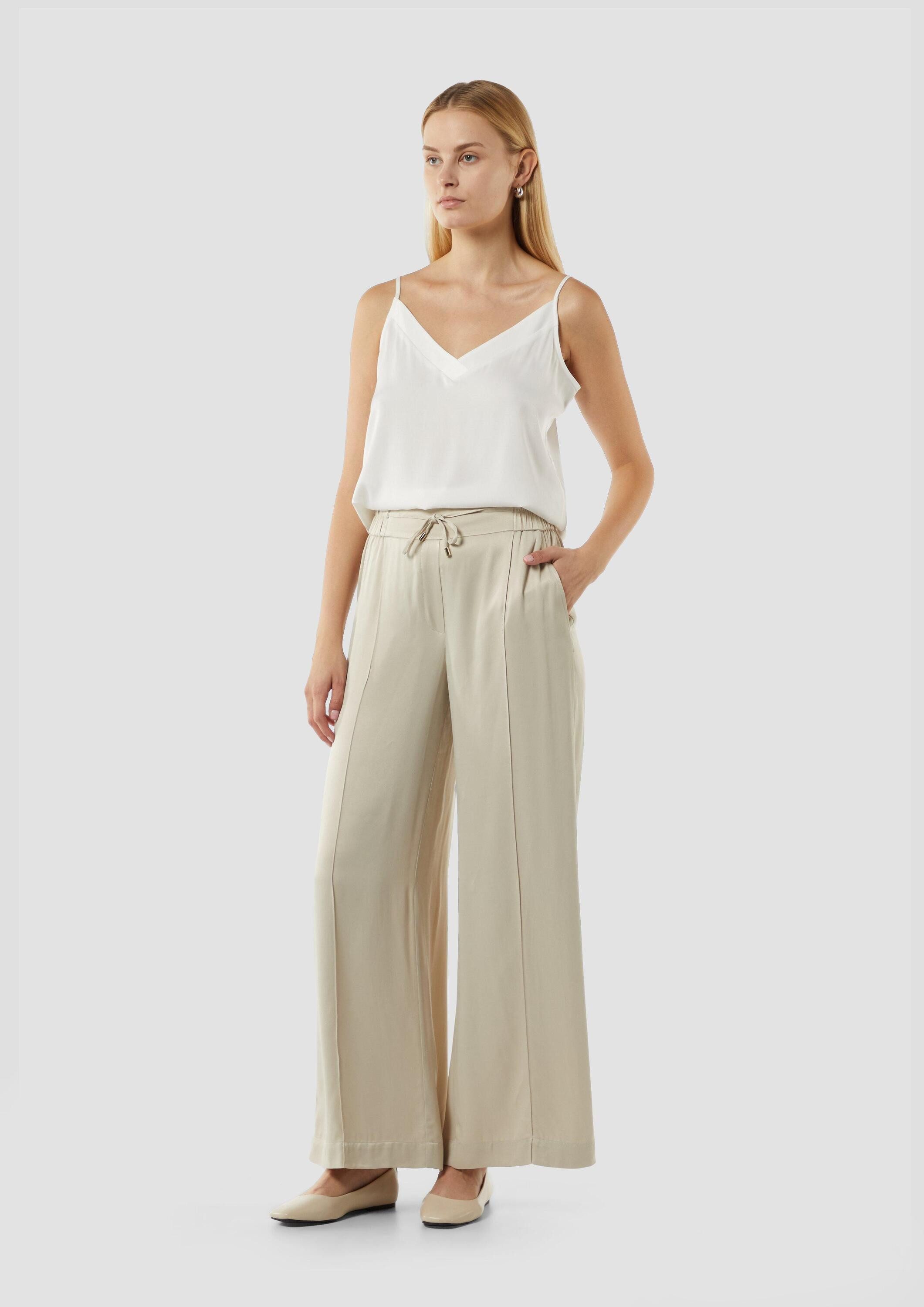 comma Chinos Hose Schlupfhose aus Satin