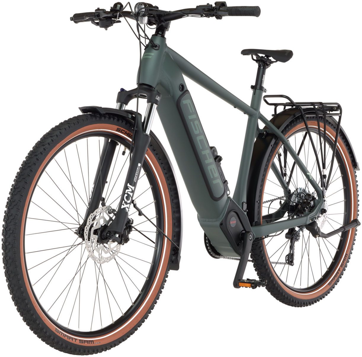 FISCHER Fahrrad E-Bike ATB TERRA T100 55 711, 10 Gang Shimano Schaltwerk Deore Schaltwerk, Mittelmotor, 711 Wh, Pedelec, Elektrofahrrad für Damen und Herren