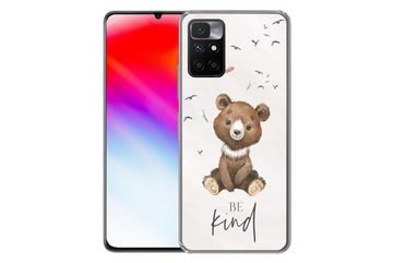 MuchoWow Handyhülle Sprichwörter - Kind sein - Kinder - Teddybär - Aquarell, Phone Case, Handyhülle Xiaomi Redmi 10, Silikon, Schutzhülle