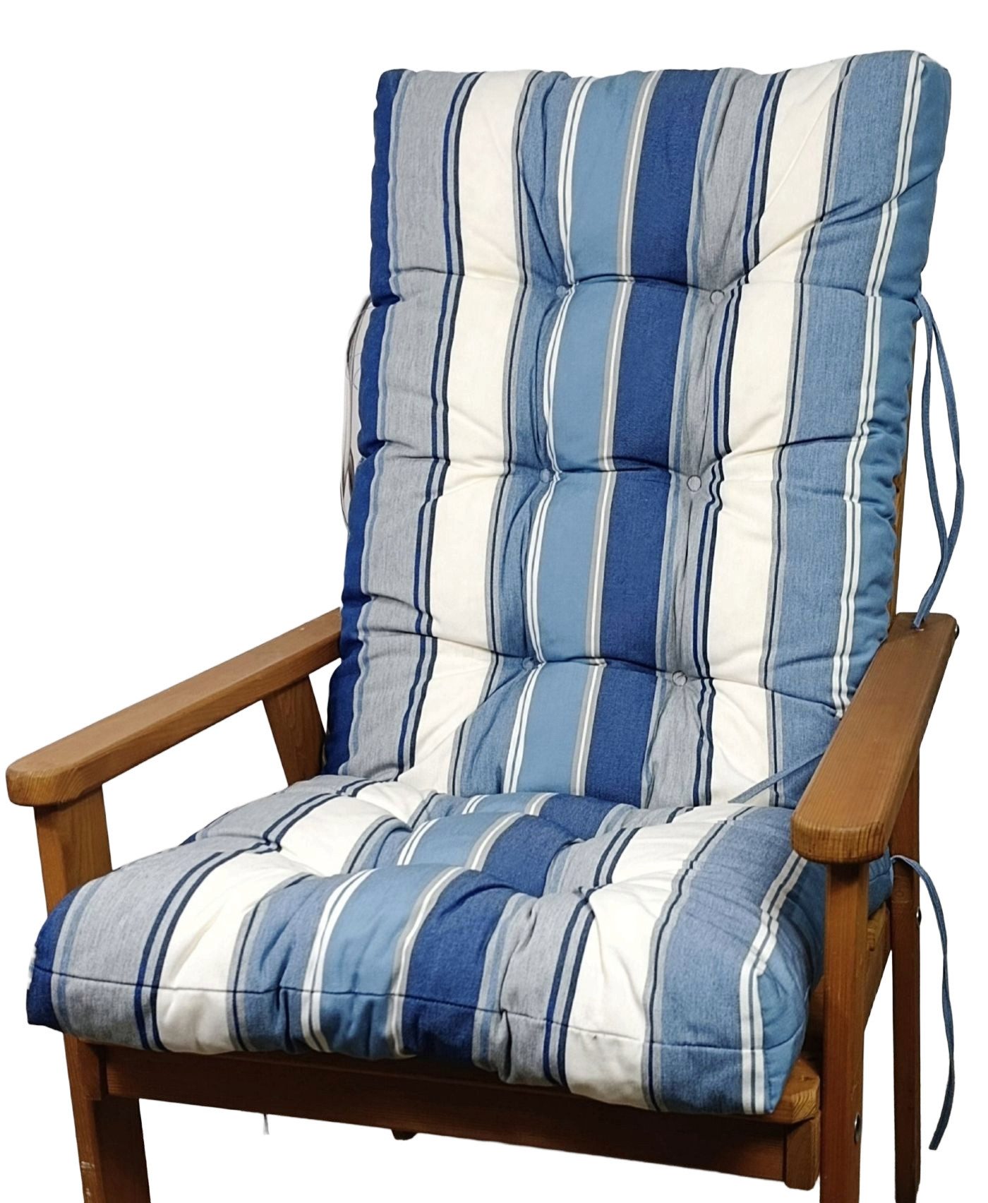 Rattani Hochlehnerauflage Polster für Gartenstuhl Hochlehner Auflage Sylva 120x50 Teflon Caribe, UV-Beständig, Wasserbeständig, Haltebänder, extra dicke Füllung .