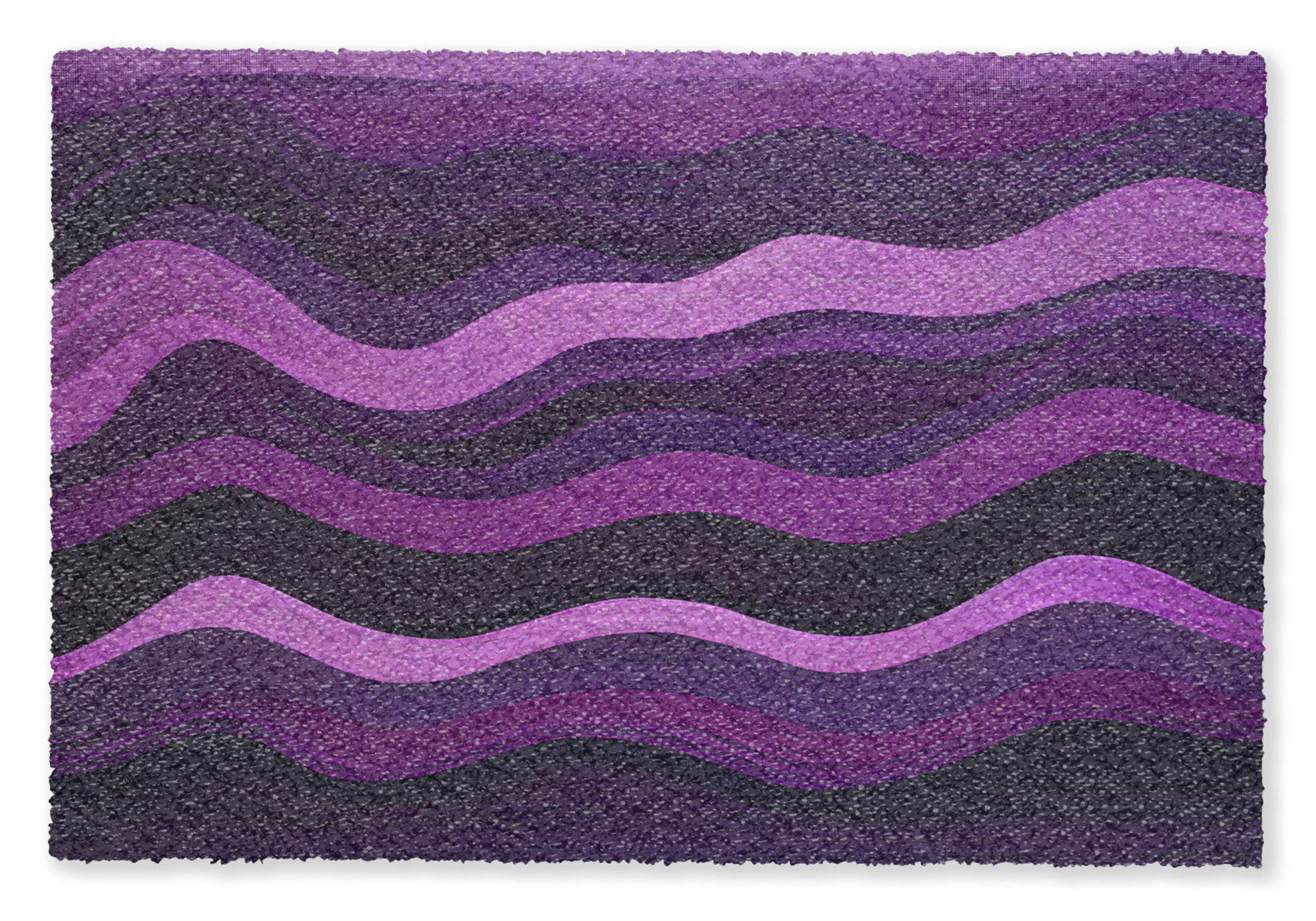 MuchoWow Fußmatte Linien - Wellen - Lila - Abstrakt, Rechteckig, innen Schmutzfangmatte, Tür, Schmutzfänger Flur, Teppich 60x40 cm