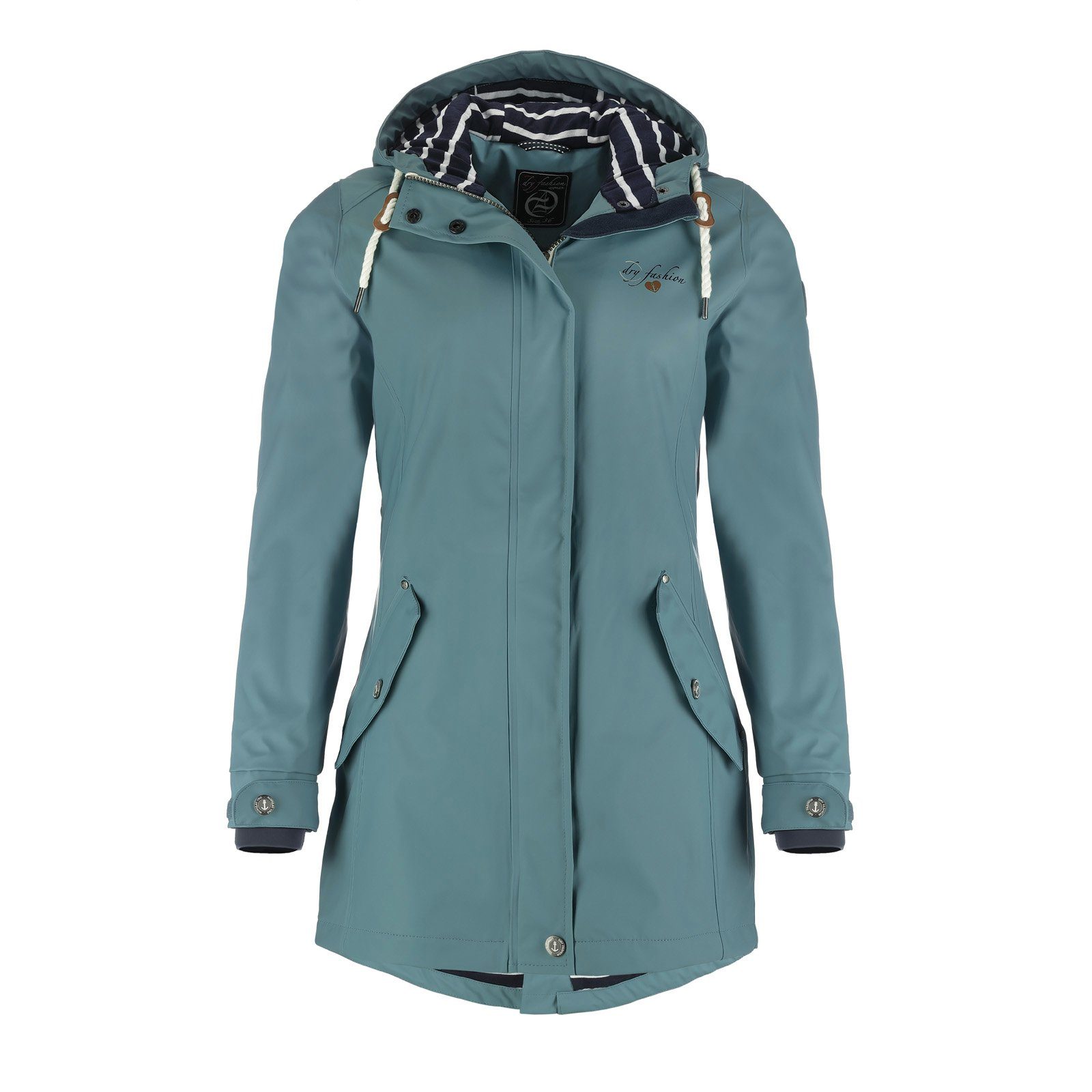 Dry Fashion Regenjacke Kiel Damen Regenmantel Kiel mit verstellbarer Kapuze günstig online kaufen