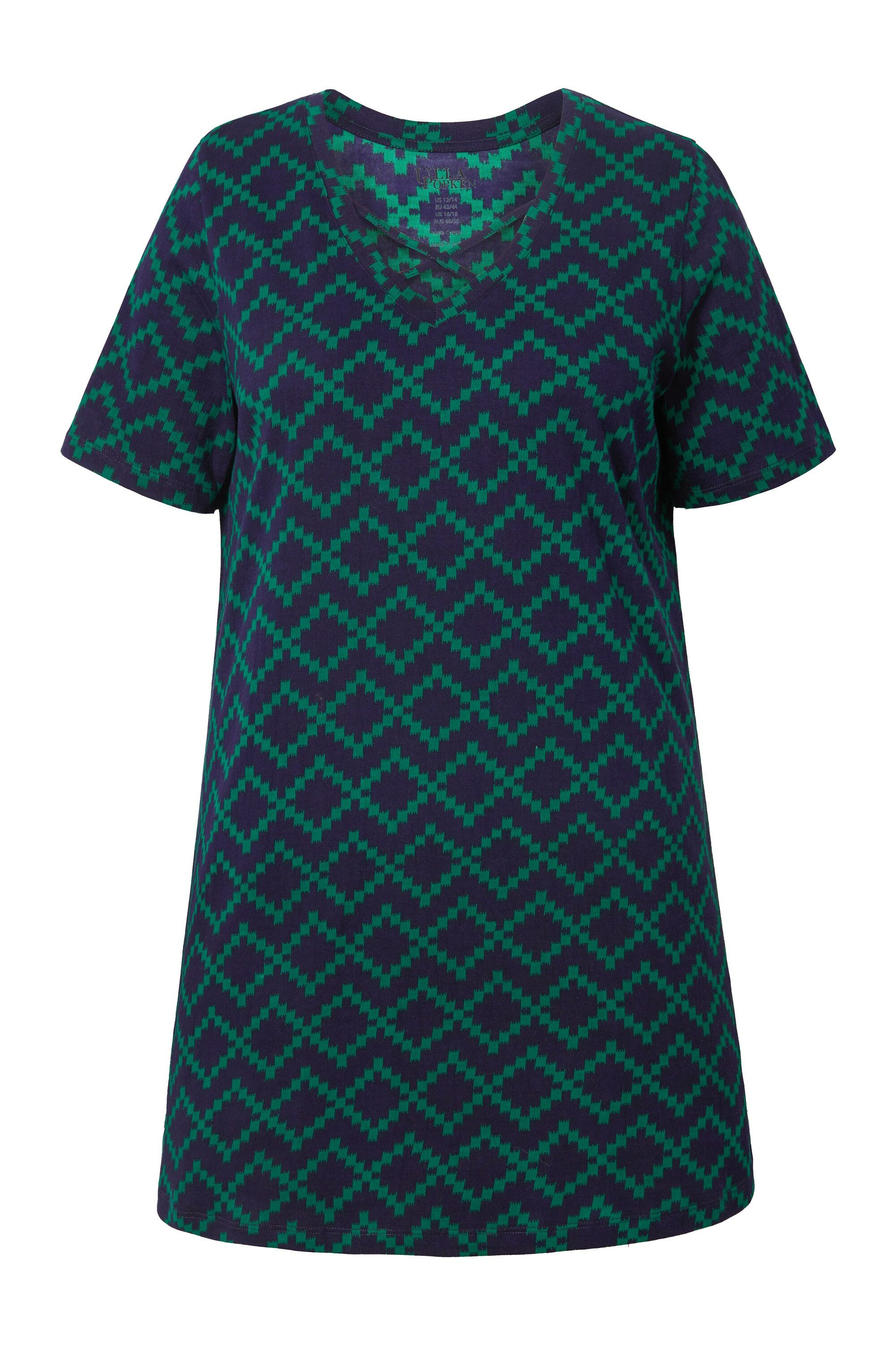 Ulla Popken Longshirt Longshirt Zierbänder A-Linie günstig online kaufen