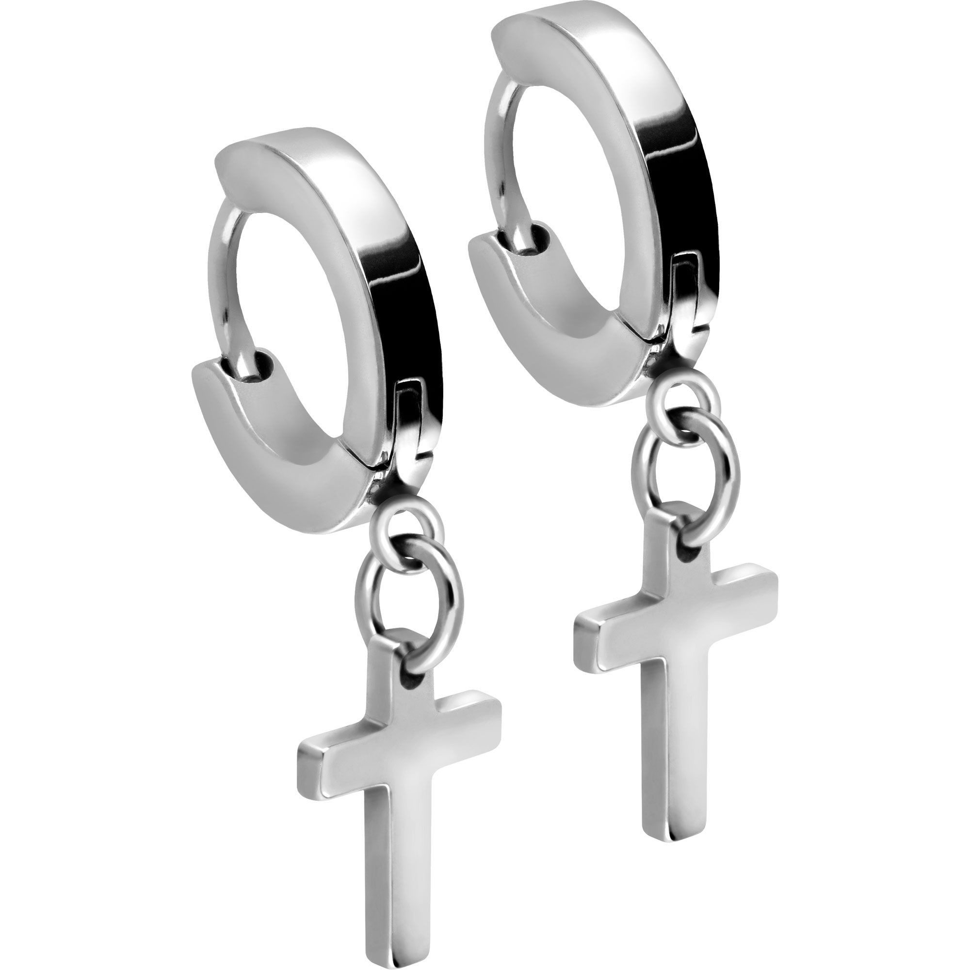 FILANGO Paar Creolen Titan Ohrclicker Creolen BEWEGLICHES KREUZ (Creolen, 1-tlg)