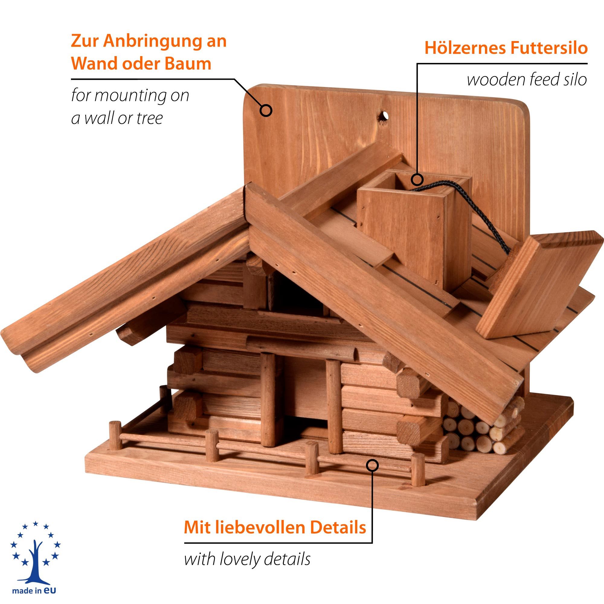 dobar Vogelhaus Vogelfutterhaus "St. Moritz" zum Aufhängen