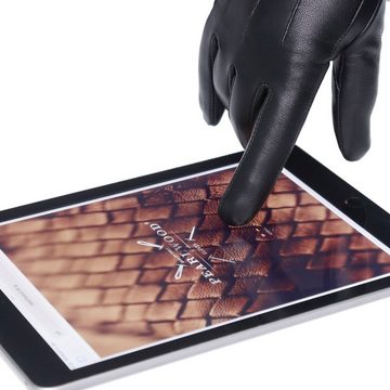 PEARLWOOD Lederhandschuhe Touchscreen proofed - mit 10 Fingern bedienbar