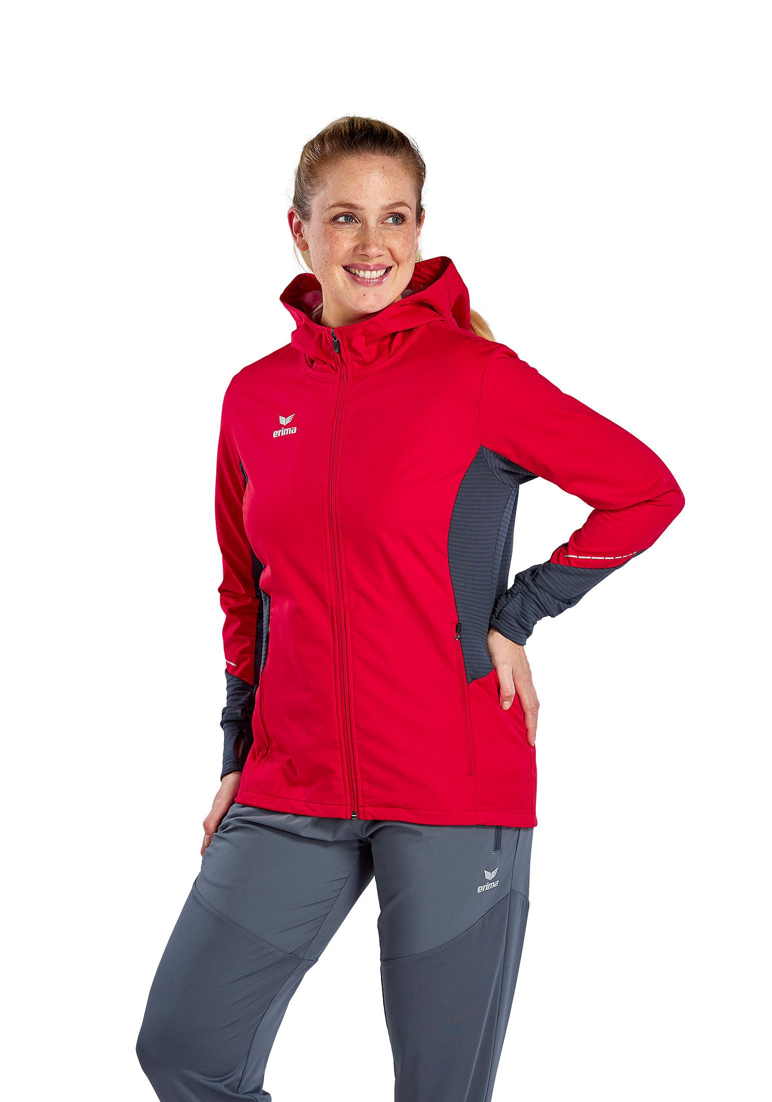Erima Laufjacke RACING Running Jacke Damen Leichtes, wasserabweisendes Material