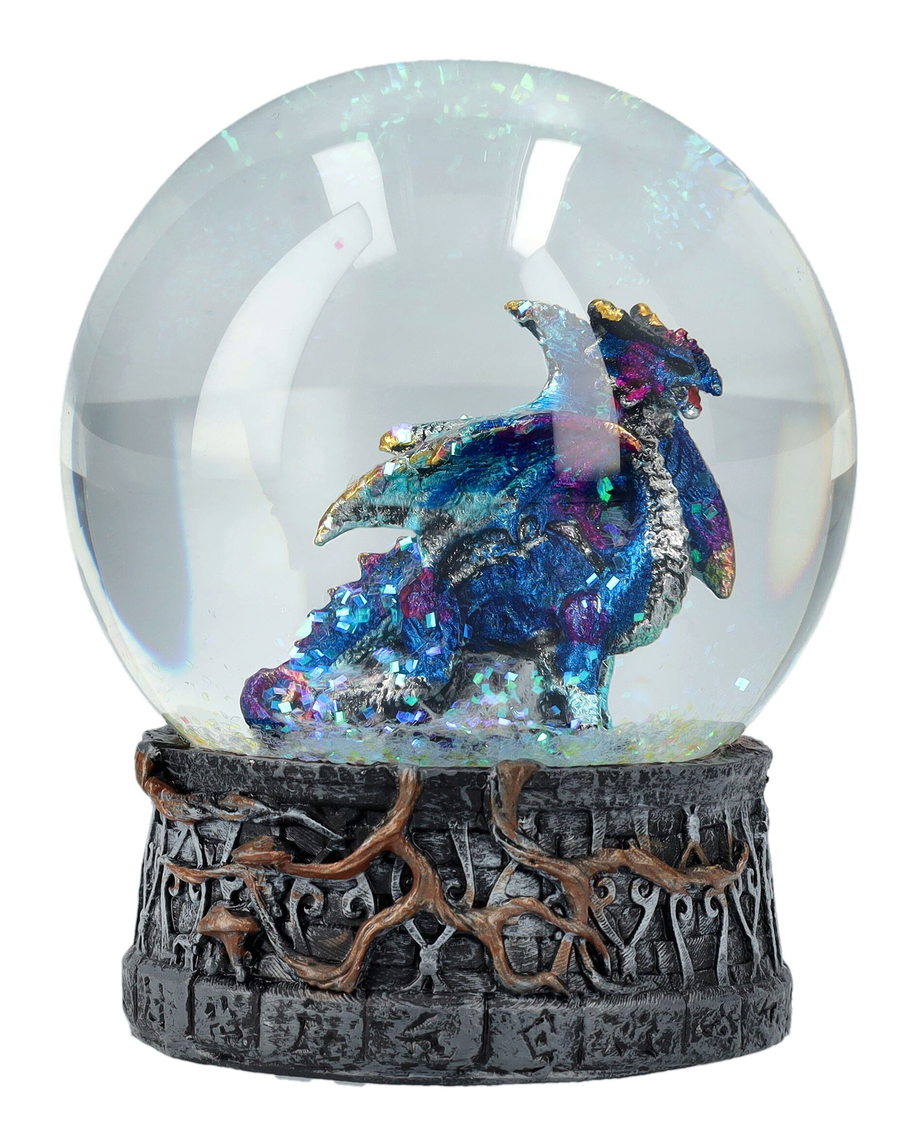Figuren Shop GmbH Schneekugel Schneekugel Drache blau - Dragon Storm - Fantasy Аксессуары для дома Dekofigur