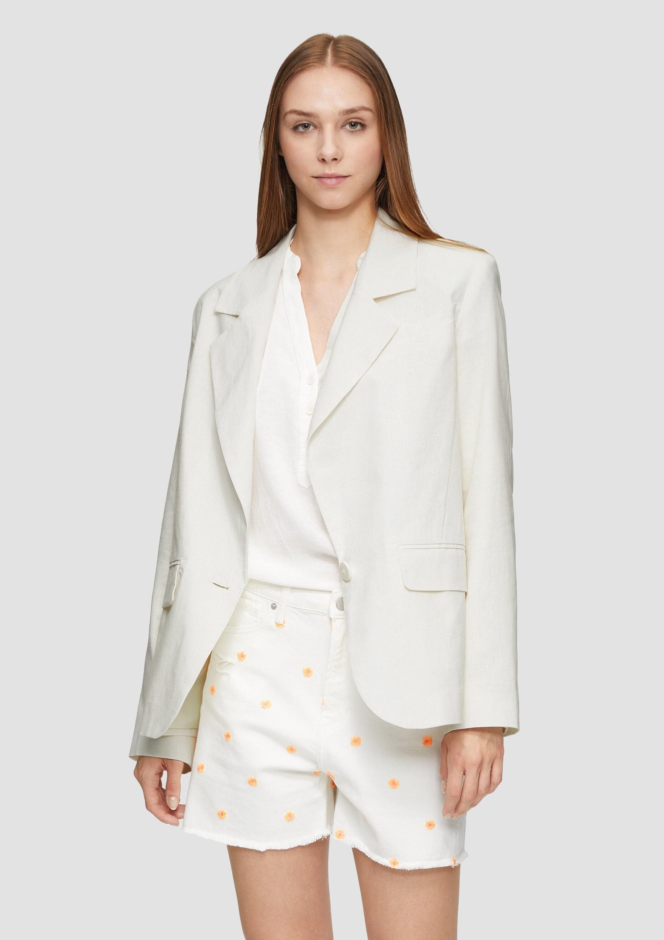 QS Jackenblazer Indoor-Blazer Blazer aus Leinenmix günstig online kaufen