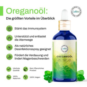 Lebbio Körperöl Lebbio Oregano Öl – 100% Pur und natürlich, 100 ml Inhalt