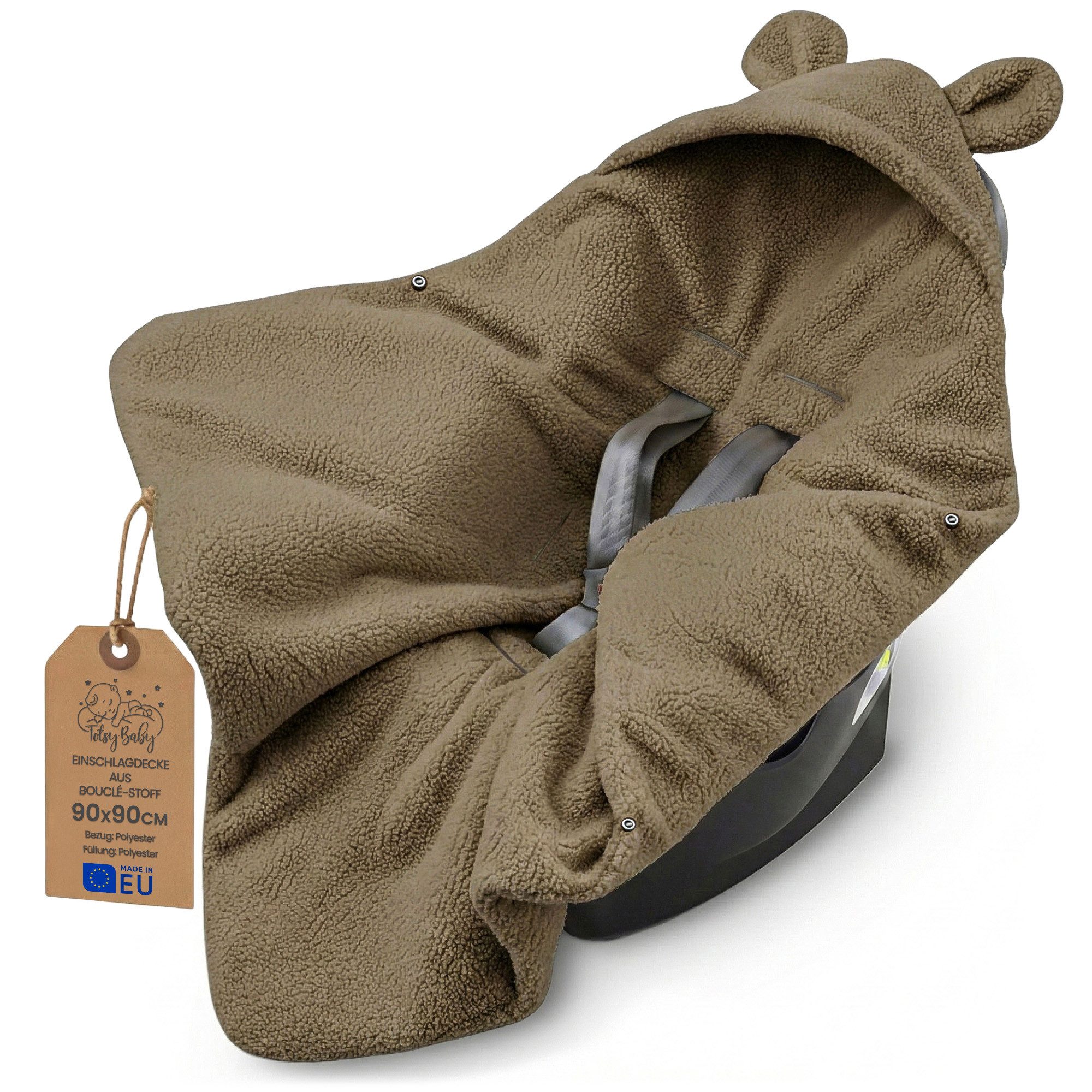 Einschlagdecke Babyschale Bouclé Winter Fußsack Neugeborene Winterschlafsack Blanket, Totsy Baby
