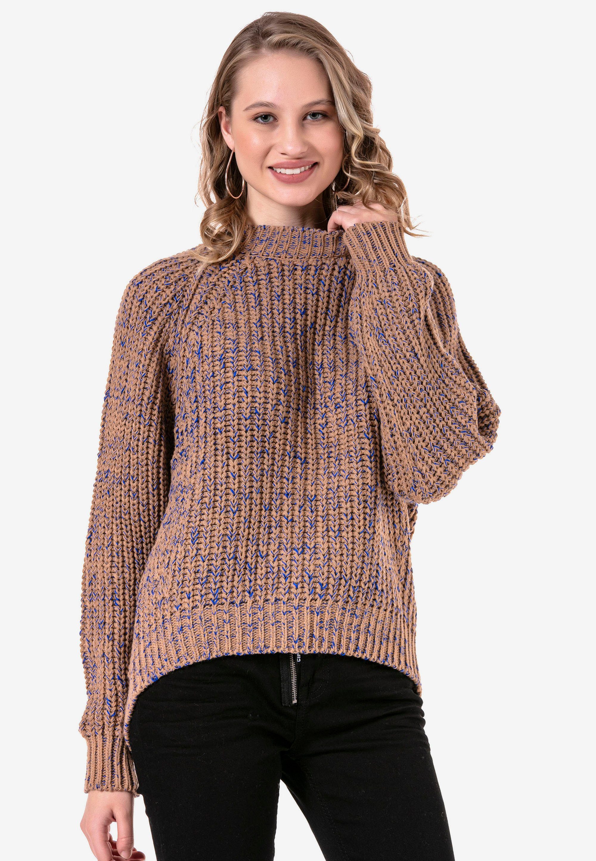 Cipo & Baxx Strickpullover in meliertem Design