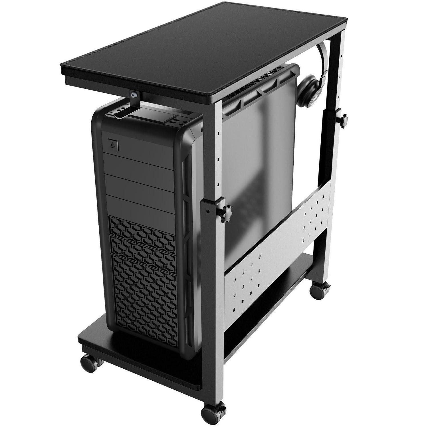 LuxusKollektion Rollwagen PC Ständer 2 Ebenen höhenverstellbar Rollen Schwarz, (1 St)
