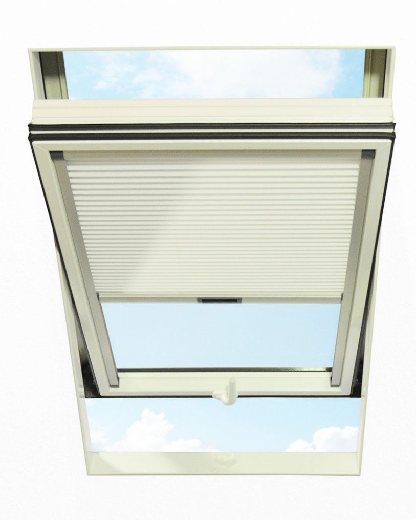 glänzend Fenster, in Dachfensterplissee, 54x78 & blickdicht, RORO Türen cm Führungsschienen, BxH: verschraubt,
