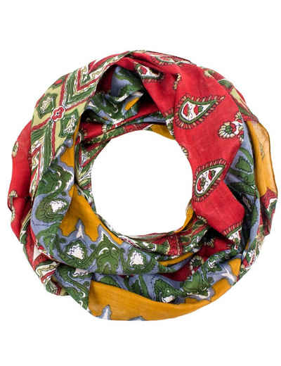 Sunsa Loop Damen Loop Schal. 100% Baumwolle Schlauchschal. Loopschal mit Blumen Design. Damen Accessoires: Rundschals,Scarf Tücher und Schals als Geschenk für Frauen/ Freundin Paisley Druckmotiv