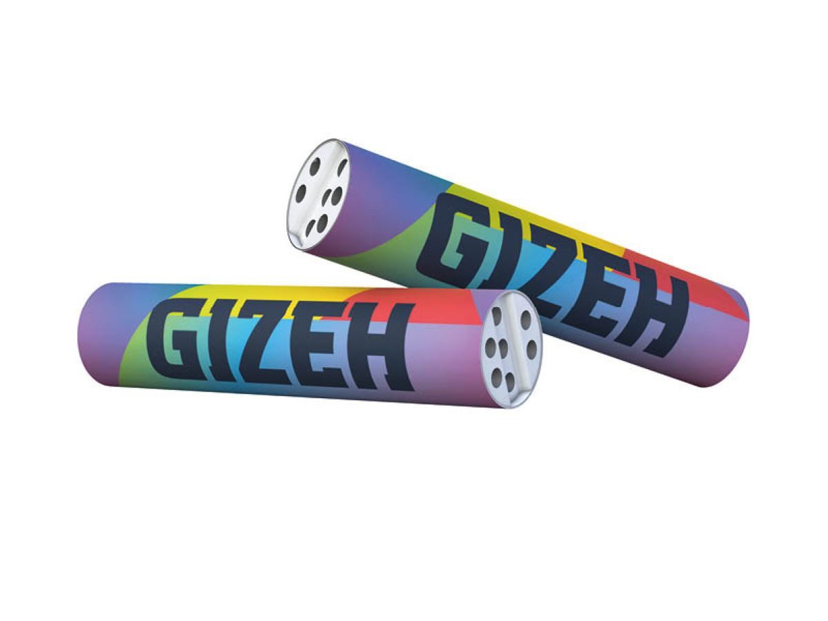 Gizeh Aktivkohlefilter Rainbow oder Pink 6mm mit Kokoskohle, 50 Stück + Jointhülle, made in Germany Dreherfilter, Original 6mm Gizeh Filter