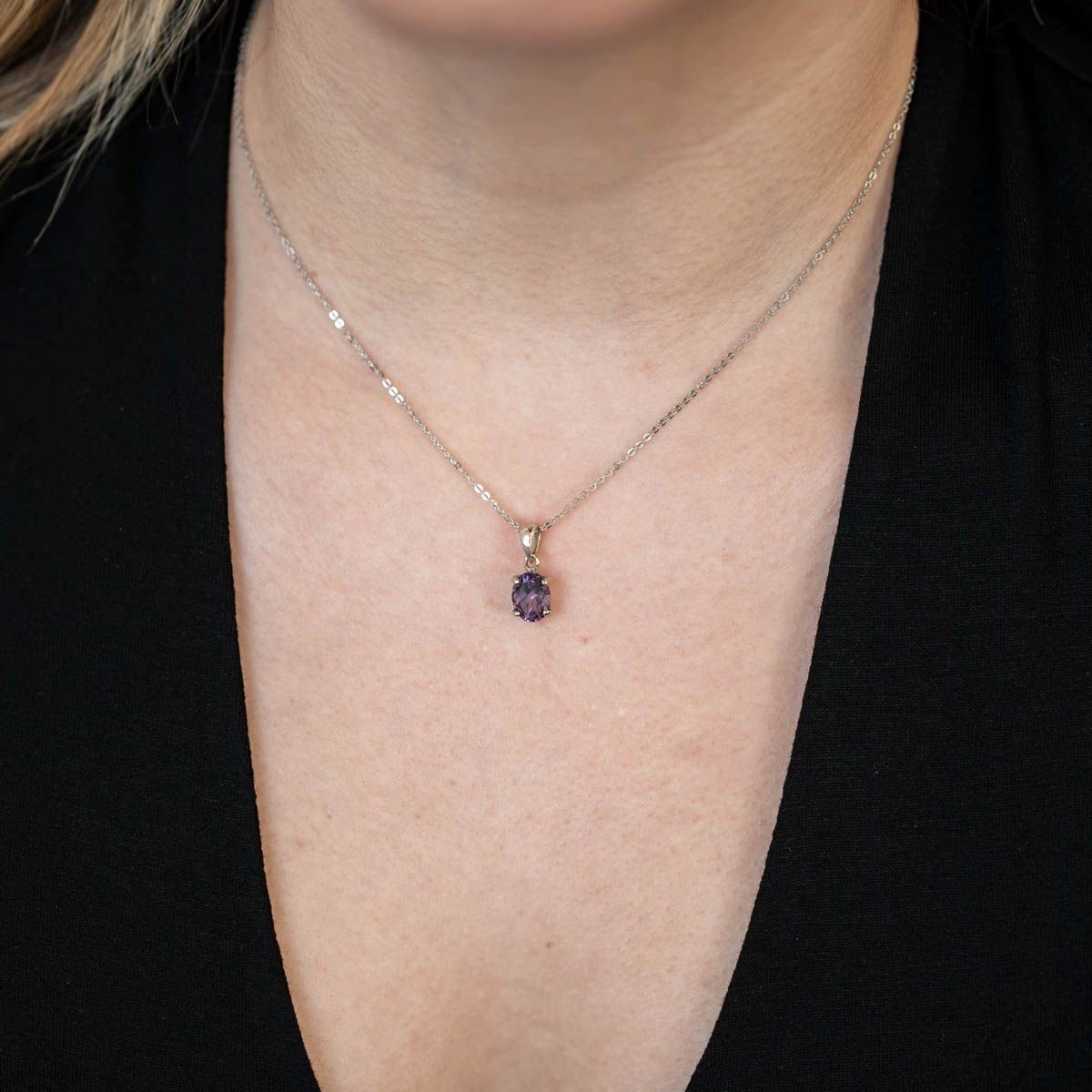 Materia Kettenanhänger Damen Amethyst Edelstein Lila günstig online kaufen