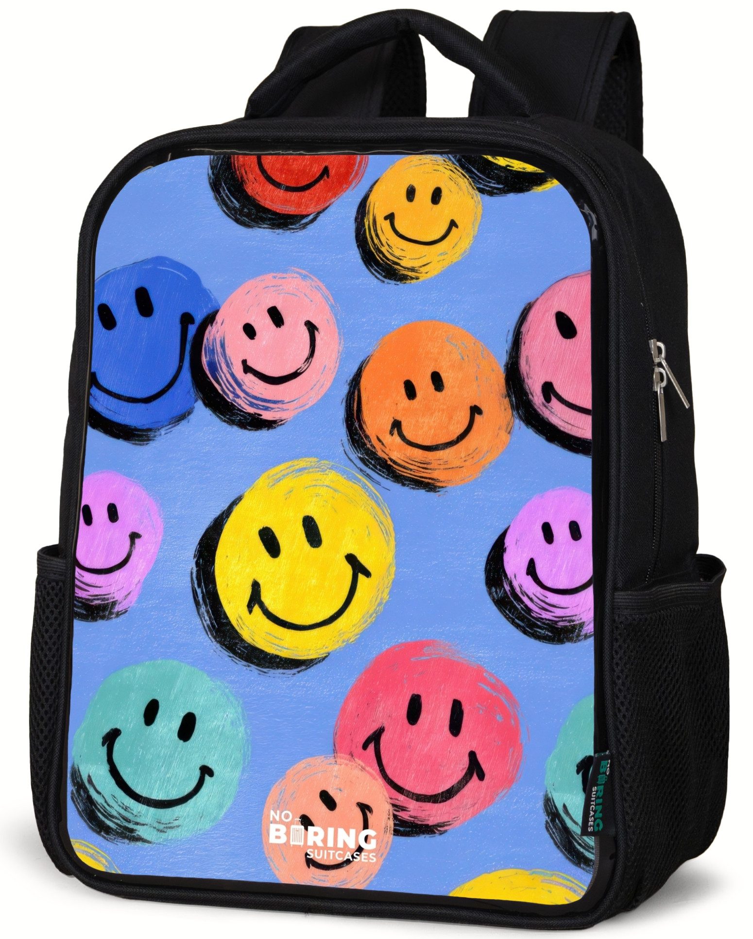 Ein verspieltes und künstlerisches Muster aus bunten Smileys